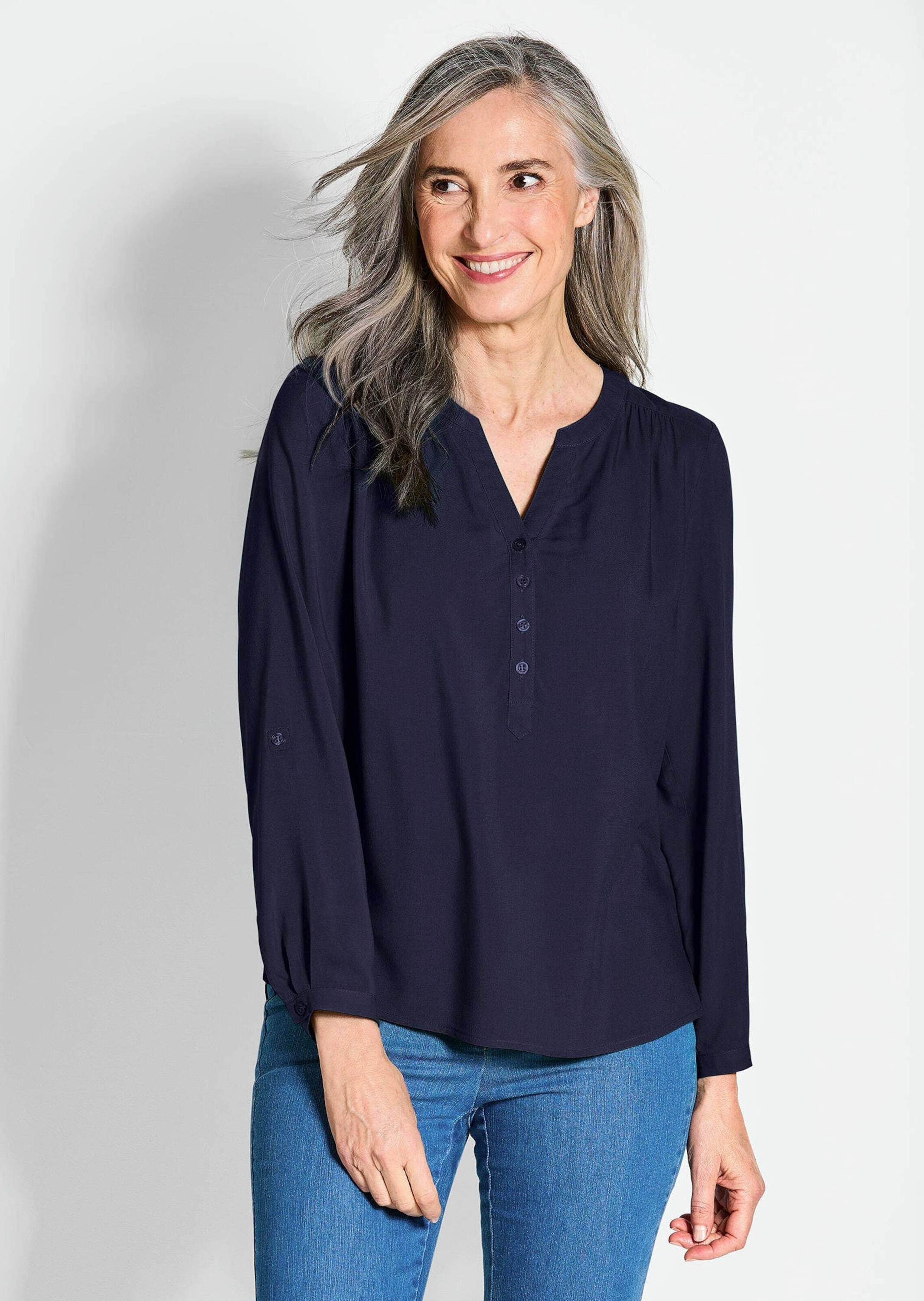 GOLDNER Schlupfbluse Elegante Viskosebluse mit V-Ausschnitt Luftige Bluse m günstig online kaufen