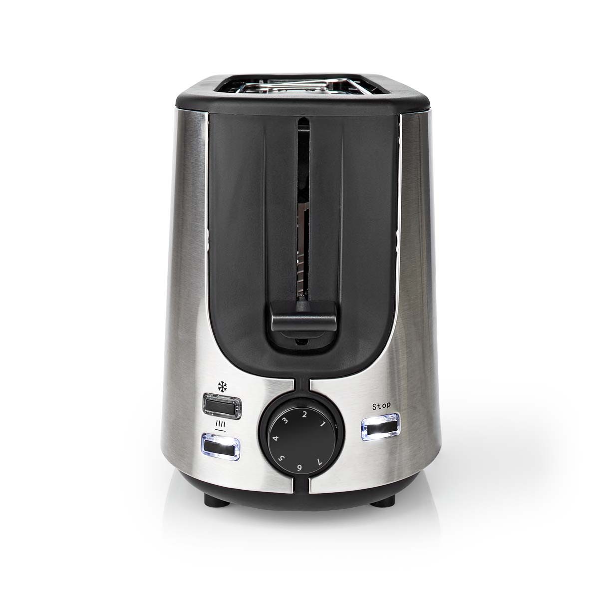 GASTRONOMA Toaster 18140004, freistehend, für Beton, Fliesen, Mauerwerk, Mörtel, Putz, 1000 W, Edelstahl, 7 Bräunungsstufen, Auftauen, Brötchenaufsatz, Stoppfunktion