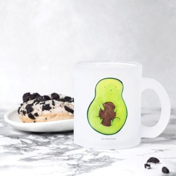 Mr. & Mrs. Panda Teeglas Avocado Kern - Transparent - Geschenk, Glas Teetasse, Avokado, Pflanz, Premium Glas, Liebevolle Gestaltung