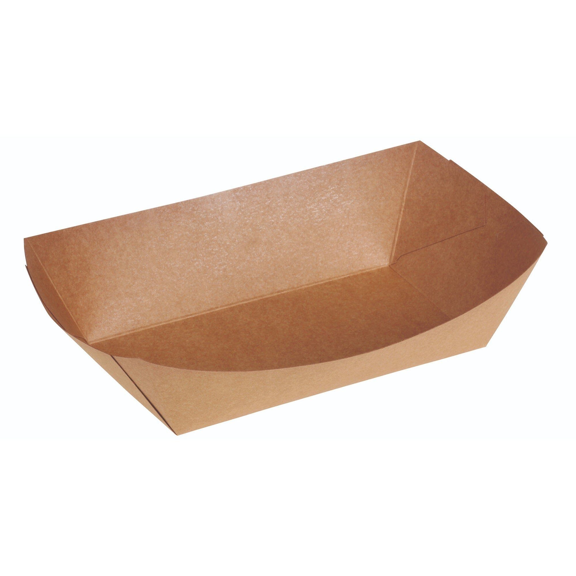 wisefood Einwegschale Boot Kraft braun PLA - 1000ml - 16,8x9,6x5,7cm, Papier, (500-tlg)