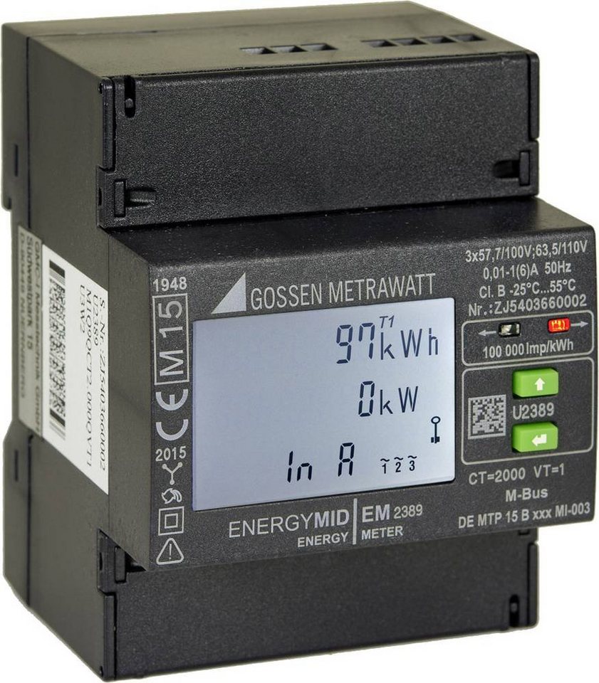 Thumbnail - Gossen Metrawatt Wechselstromzähler Gossen Metrawatt U2387-V022 Drehstromzähler mit Wandleranschluss digi, U2387-V022