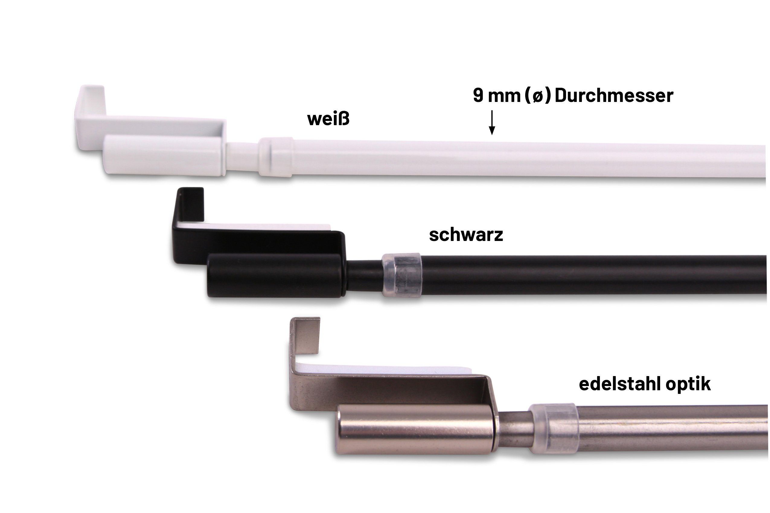 Deco-Raum Spannvitrage Gardinenstange für Fenster Spannstange auf den Fensterflügel – Bild 5 von 5
