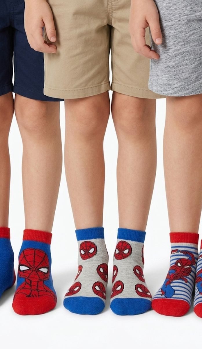 Spiderman Sneakersocken Spider-Man Kinder Sneaker Socken 3er Pack - Jungen & Mädchen 23-34 (Set, 3 Paar Jungen Socken Spiderman) – Bild 2 von 3