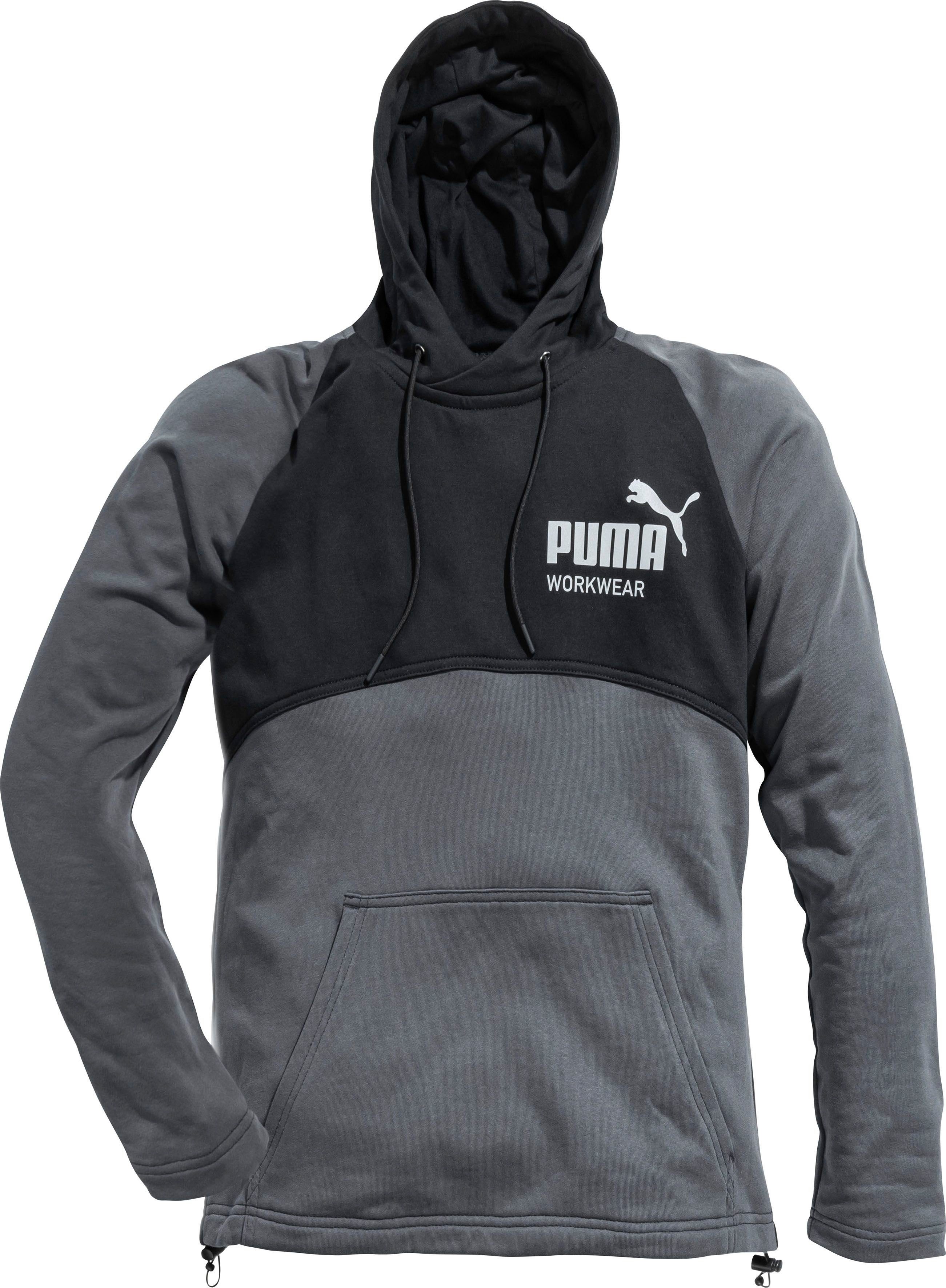 PUMA Workwear Hoodie CHAMP gefütterte Kapuze, Kangaroo-Tasche,  verstellbarer Saum, Gefütterte Kapuze mit Zugband