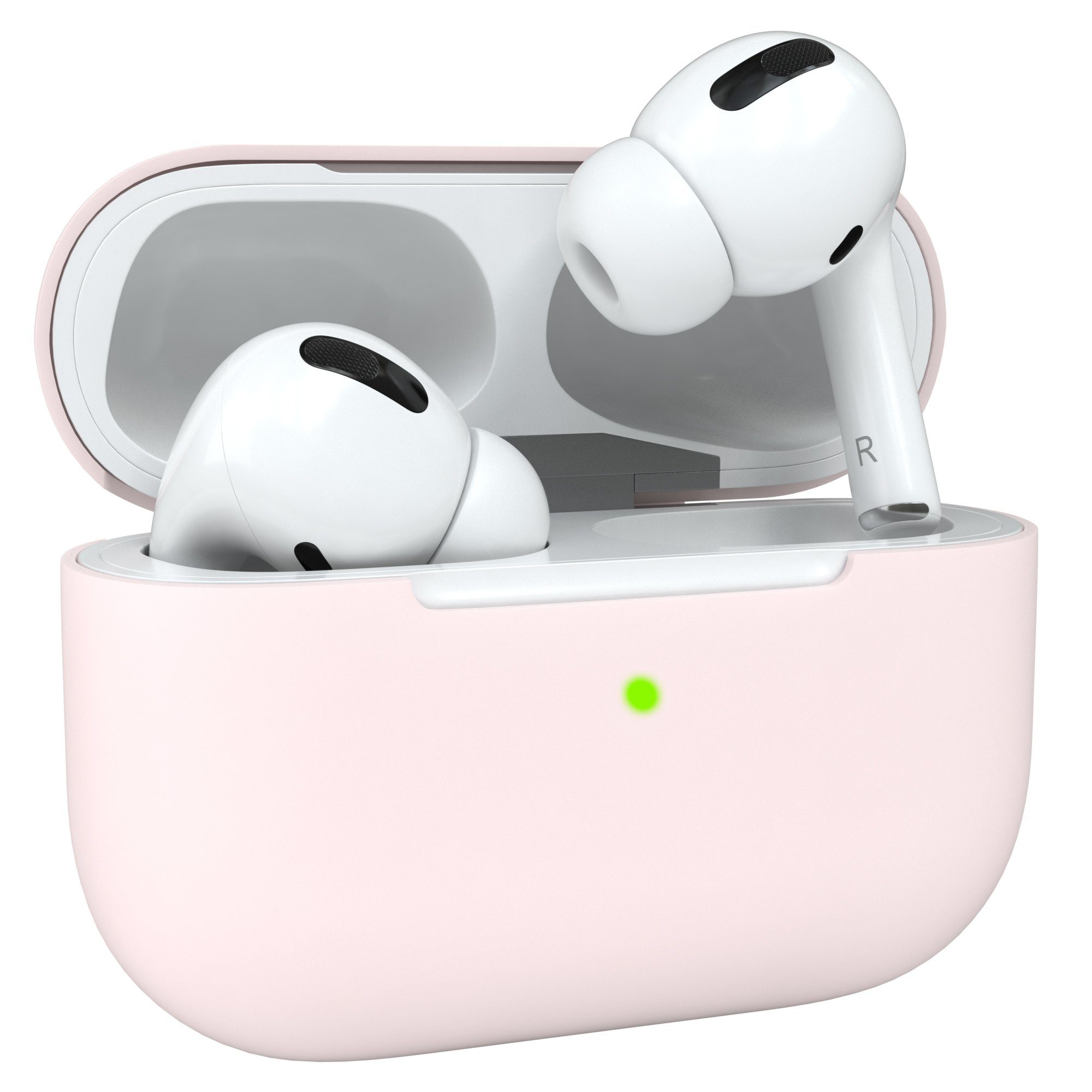 EAZY CASE Kopfhörer-Schutzhülle Silikon Hülle kompatibel mit Apple AirPods  Pro, Schutzhülle Hülle für Airpods Cover Box Schutzhülle Fullcover Rosa