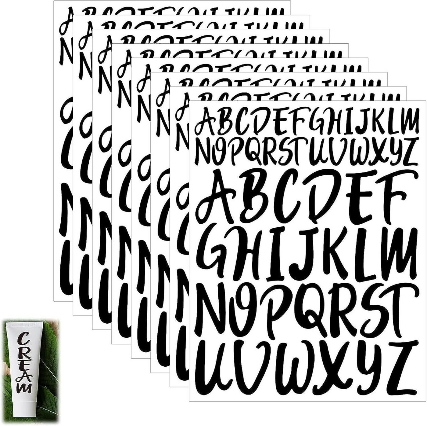 FELIXLEO Sticker 8 Blatt Selbstklebende Buchstaben, Groß Buchstaben Aufkleber, (16-tlg)