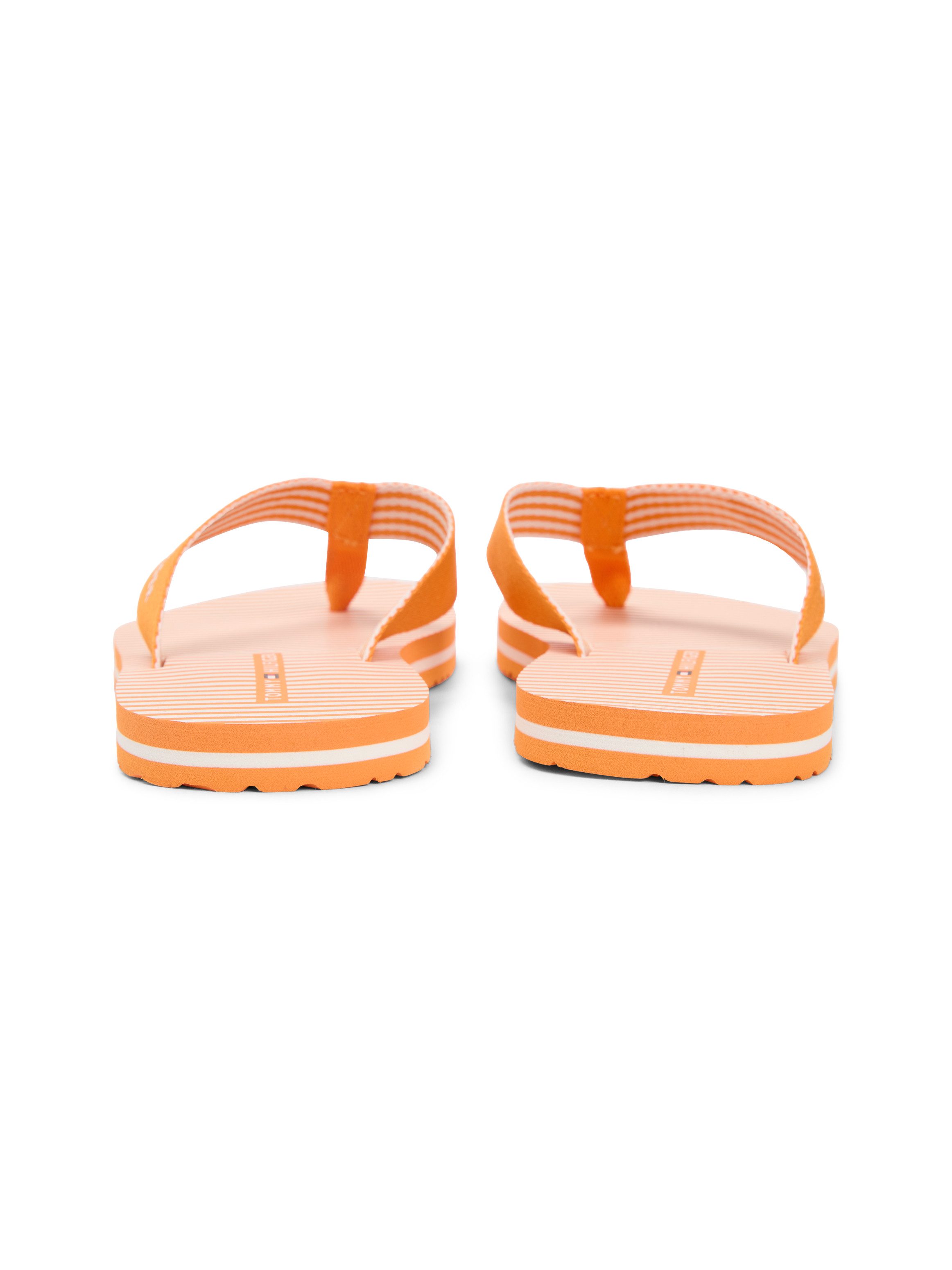 Tommy Hilfiger TH ITHACA STRIPE SUMMER SANDAL Zehentrenner Sommerschuh, Pool Slide, Dianette, Flat mit Logo-Schriftzug