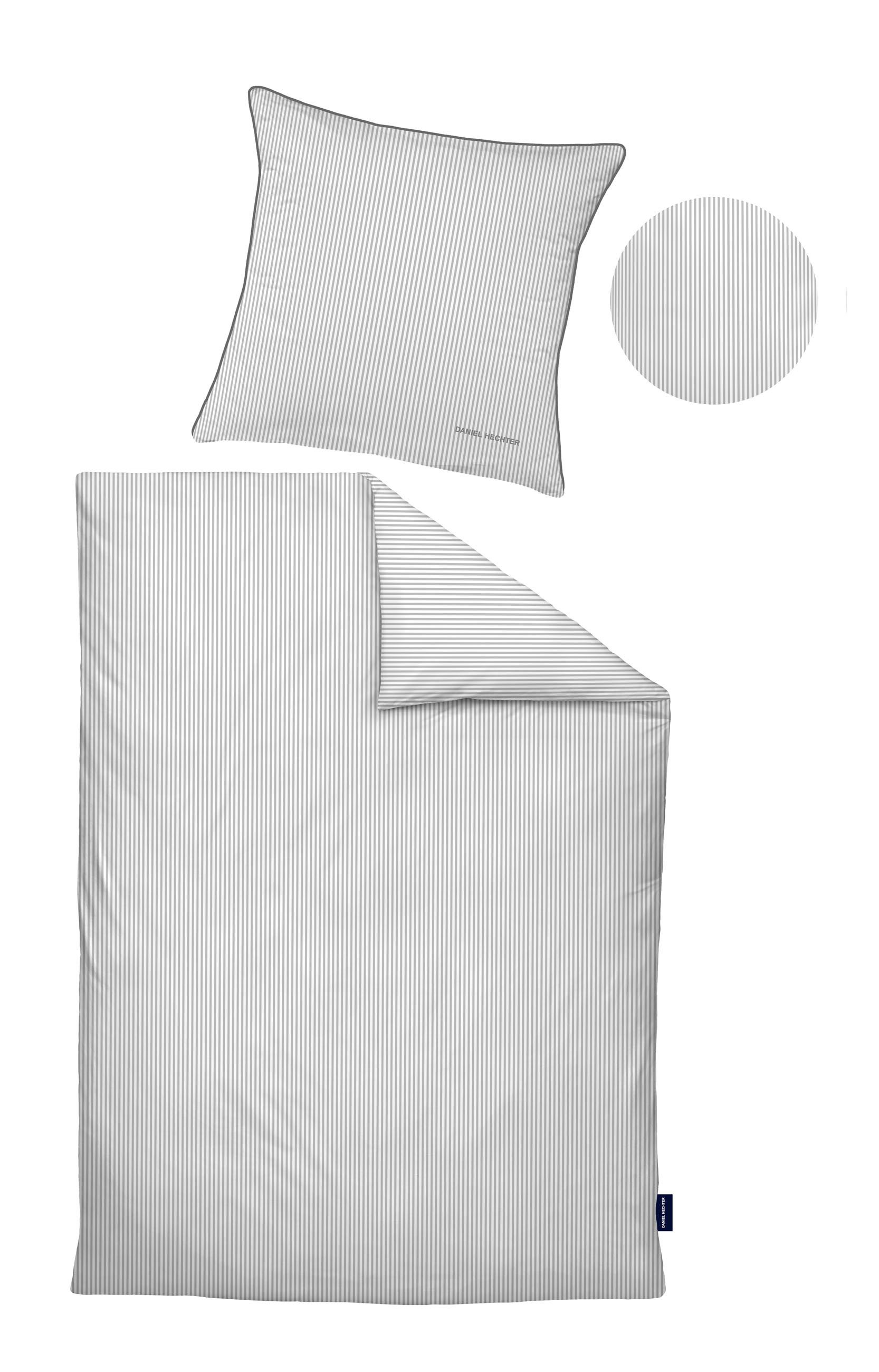 Daniel Hechter Bettwäsche 0061304, Satin, 2 teilig, feiner Glanz+weicher Griff, 100% Baumwolle, Reißverschluss,LOGO+Paspel