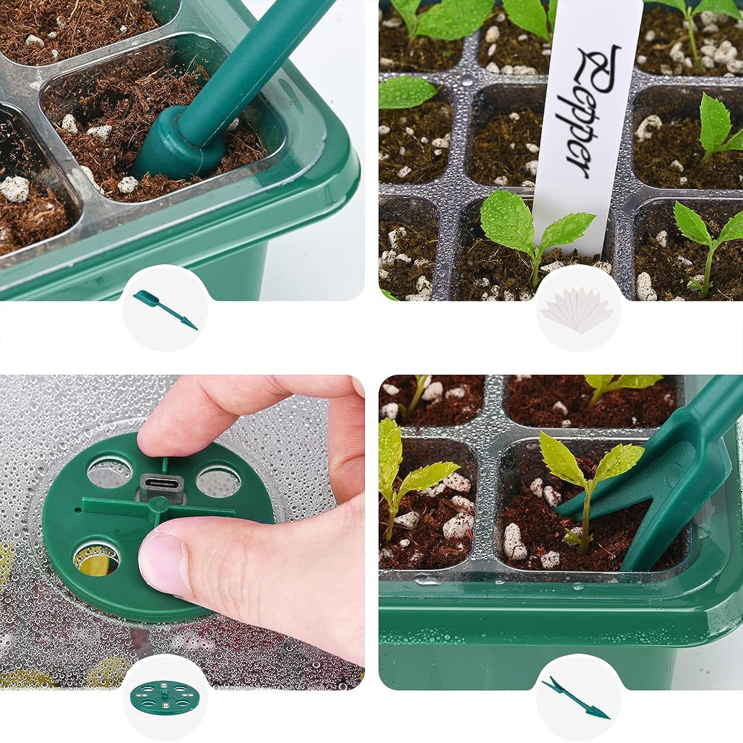 Qualra Gewächshaus Mini Gewächshaus Growbox Komplettset mit Licht Anzucht Gewächshaus, 1-St., Zimmergewächshaus für Balkon Pflanze