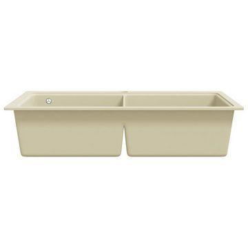 vidaXL Granitspüle Granitspüle Doppelbecken Beige, 51/86 cm