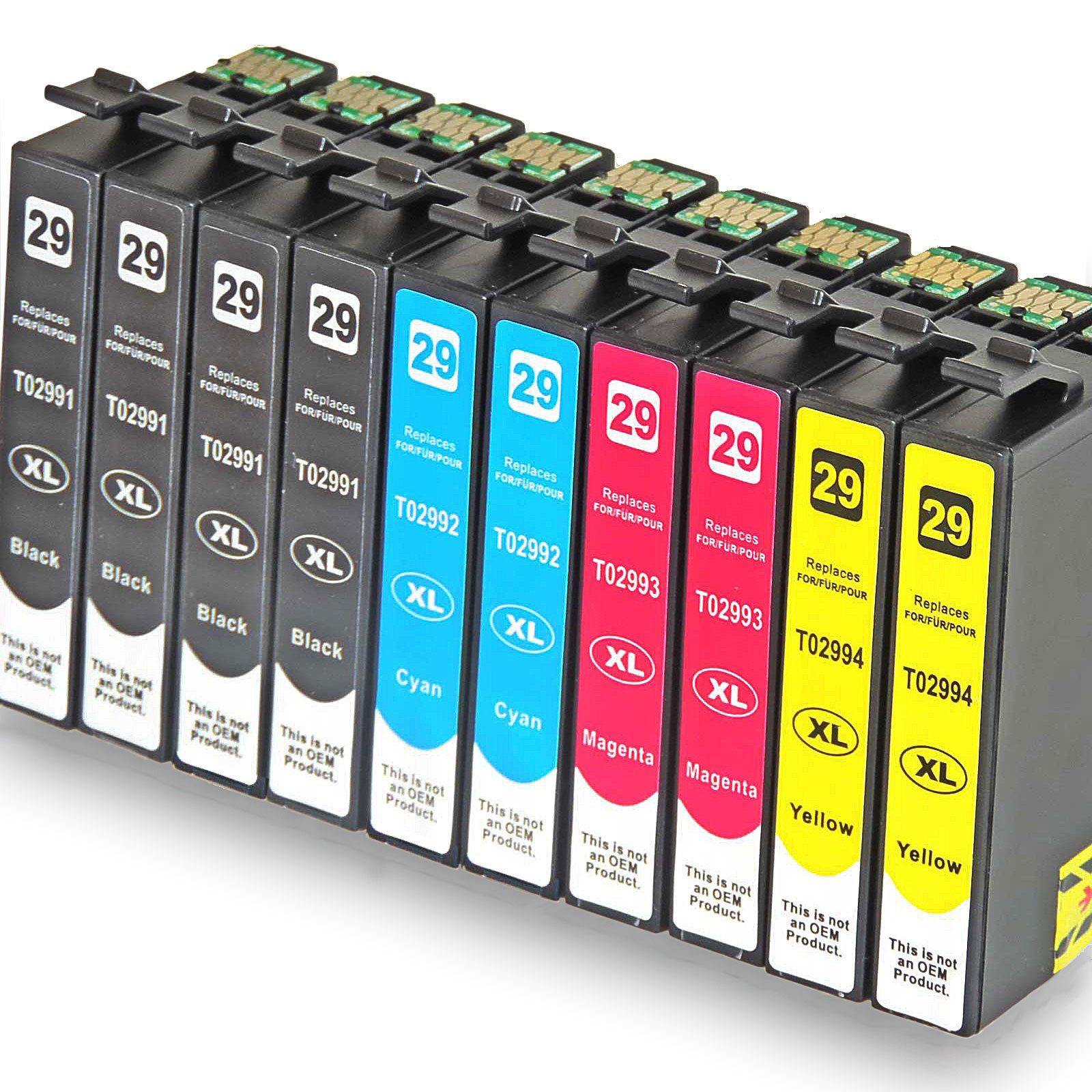 Kompatibel Epson Erdbeere, 29XL Multipack 10-Farben (4x Schwarz, 2x Tintenpatrone (Spar-Set)