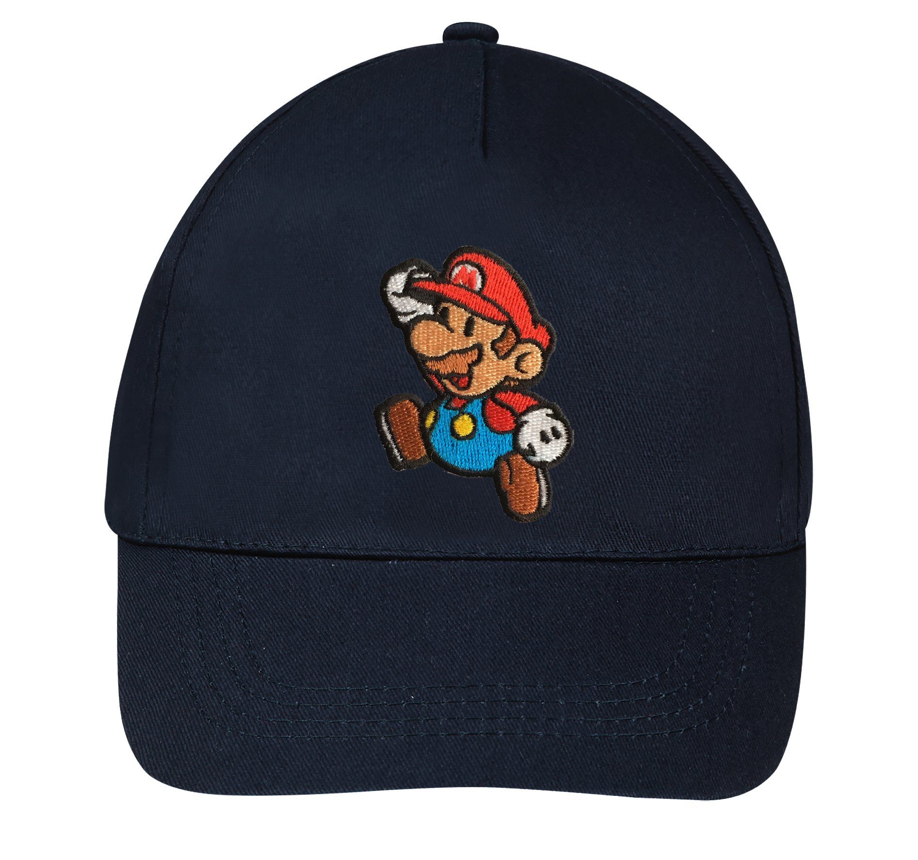 Stickerei Designz modischer mit Kinder Mario Cap Baseball Navyblau Logo Cap Youth