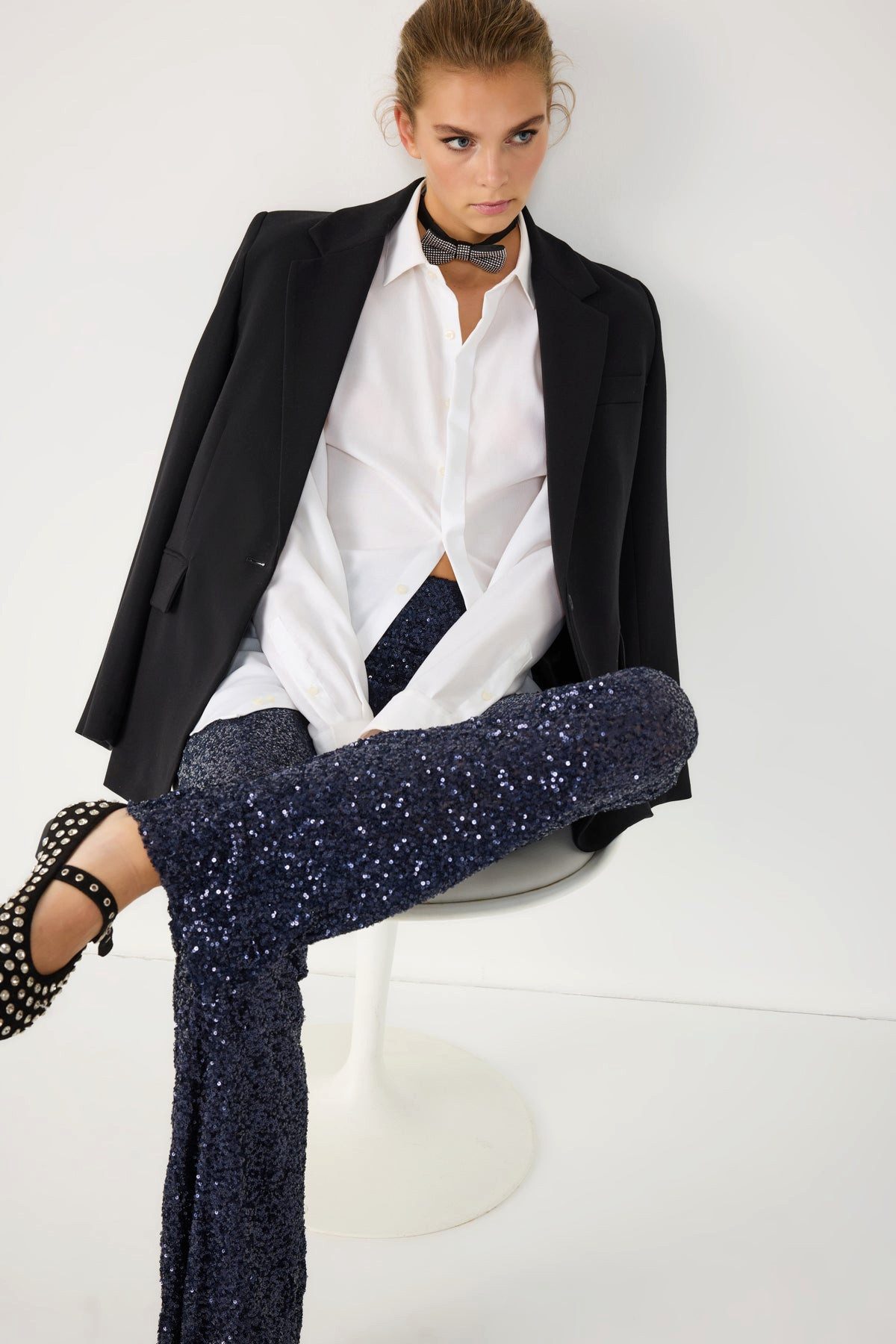 No Matter What 5-Pocket-Jeans Hose aus glitzerndem Stretchgewebe günstig online kaufen