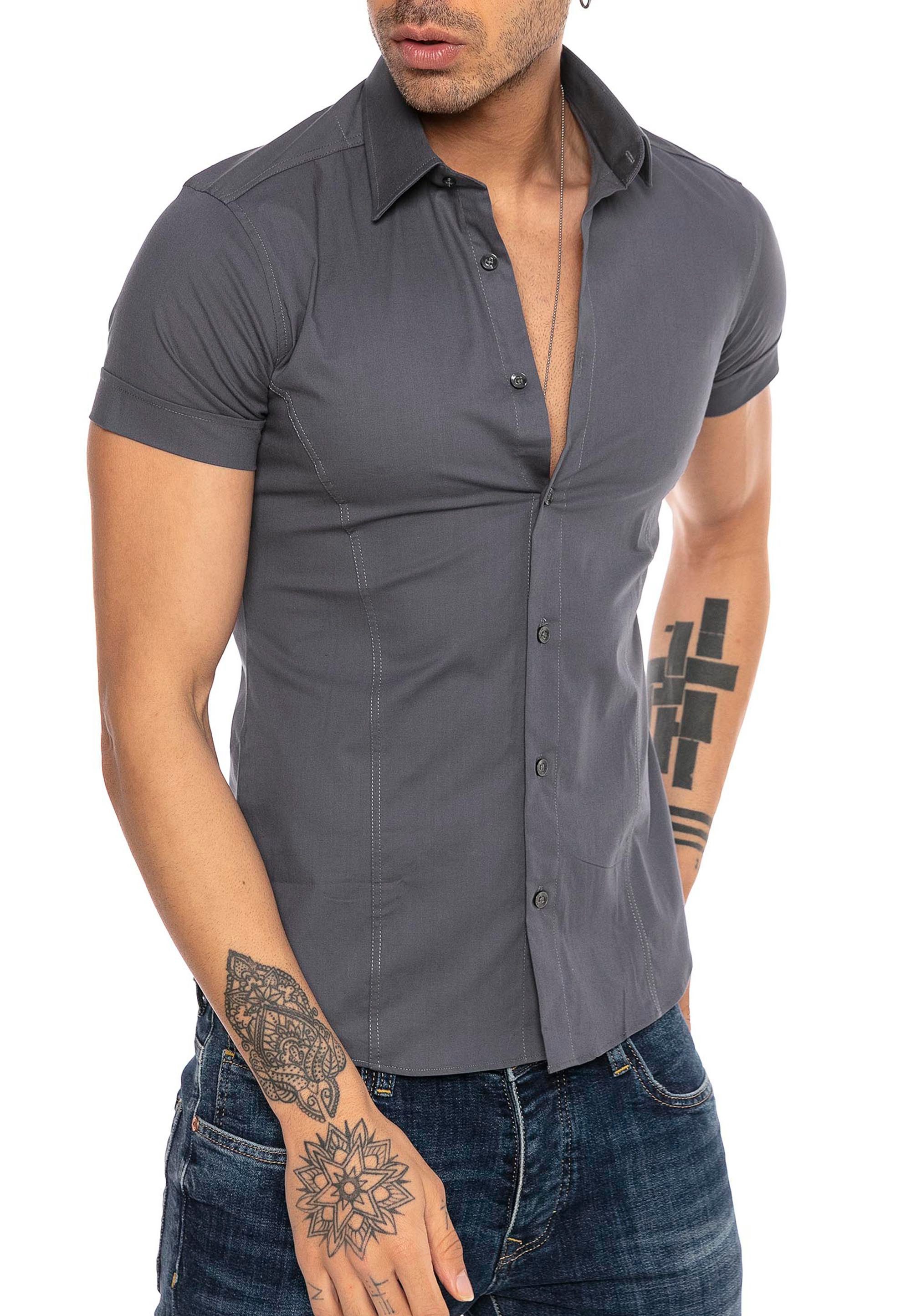 RedBridge Kurzarmhemd Slim Fit – Eleganter Look, Stretch-Material, Figurbet günstig online kaufen