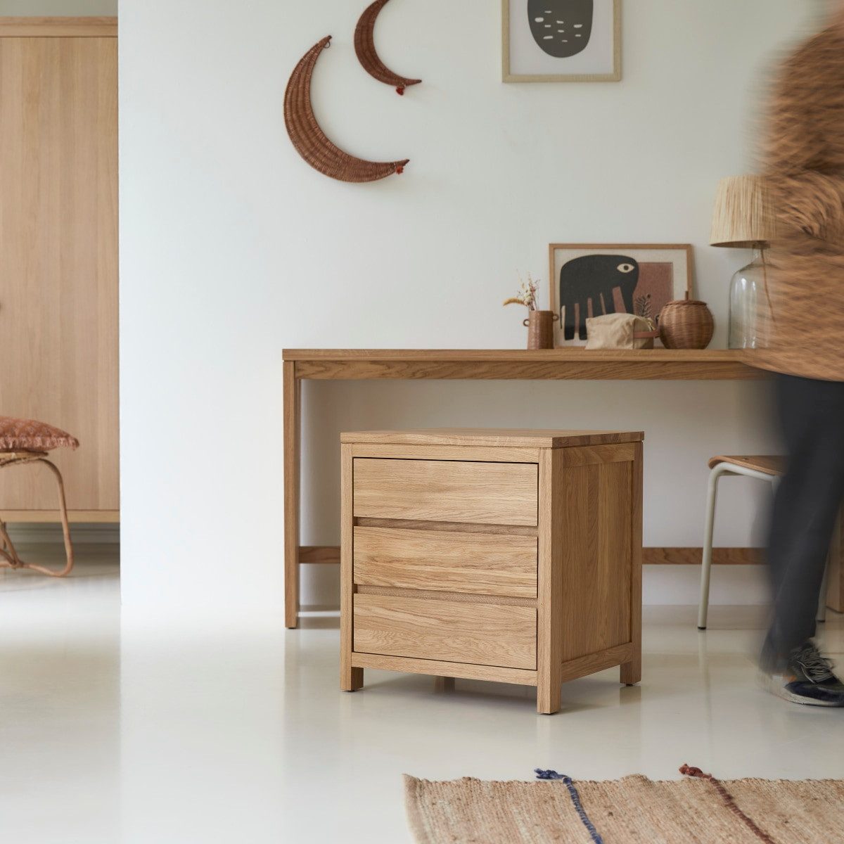 Tikamoon Kommode Schubladenmodul Eden aus massivem Eichenholz für Kinder 55 cm