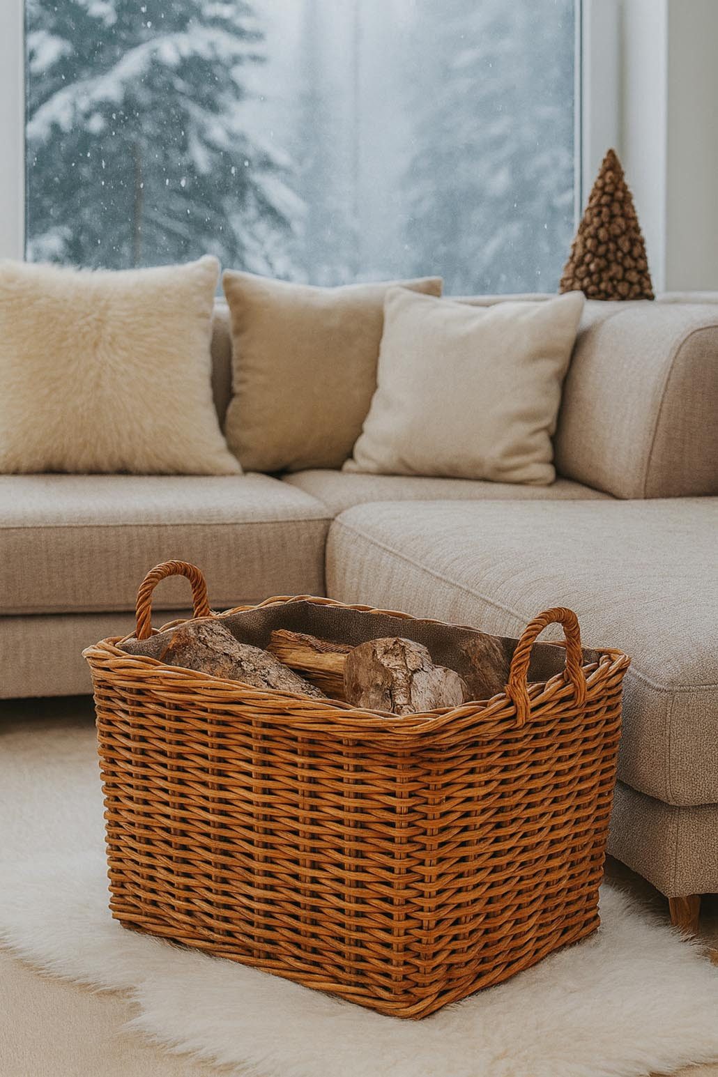 Kobolo Kaminholzkorb Holzkorb Rattan lacak mit günstig online kaufen