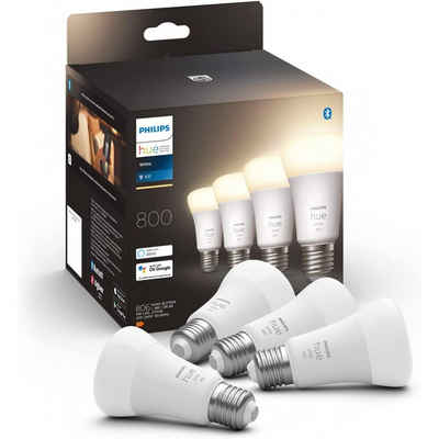 Philips Hue LED-Leuchtmittel White E27 4er-Pack LED-Lampe weiß