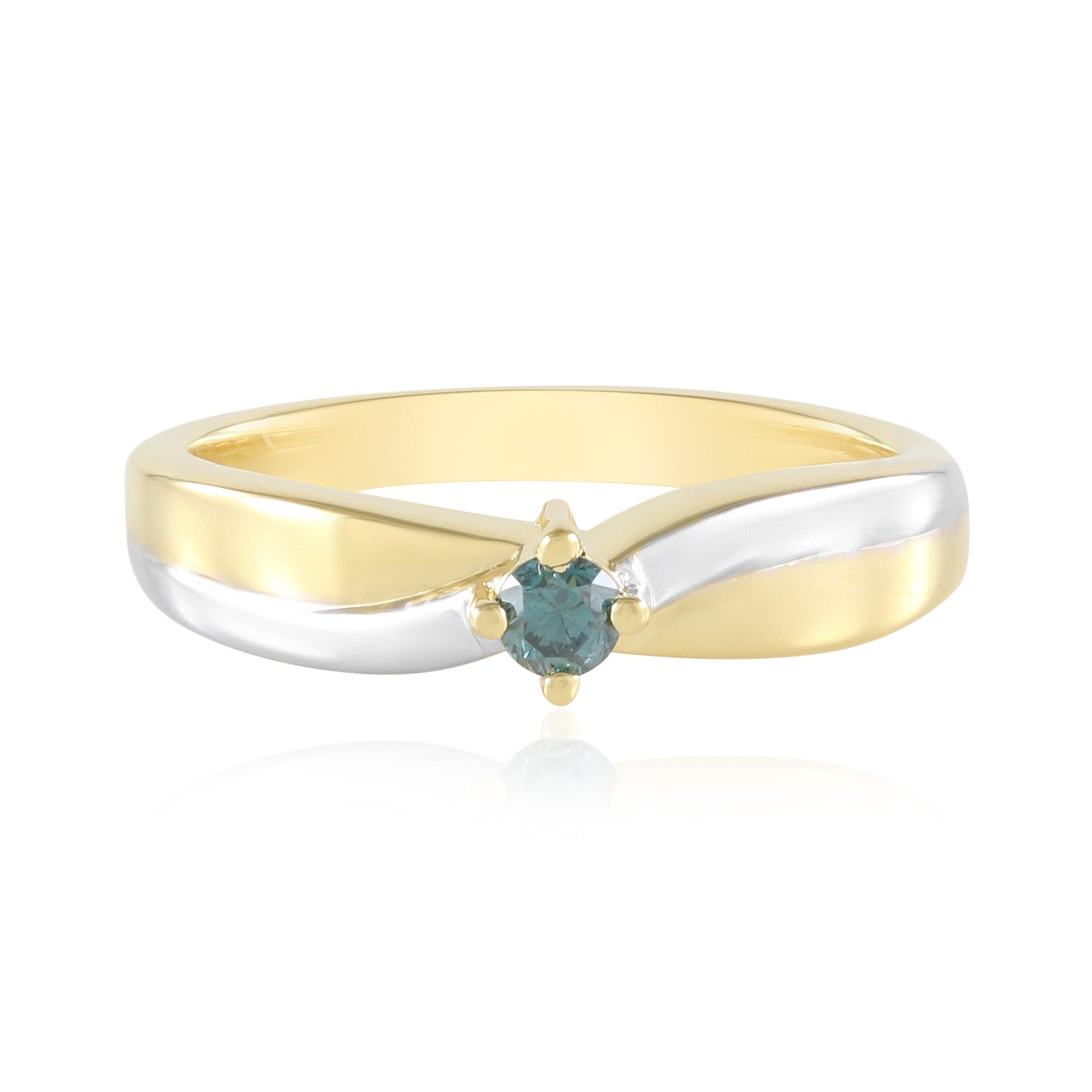 Cavill Diamantring Goldplattierter Silberring mit blauem I2-Diamant (1-tlg)