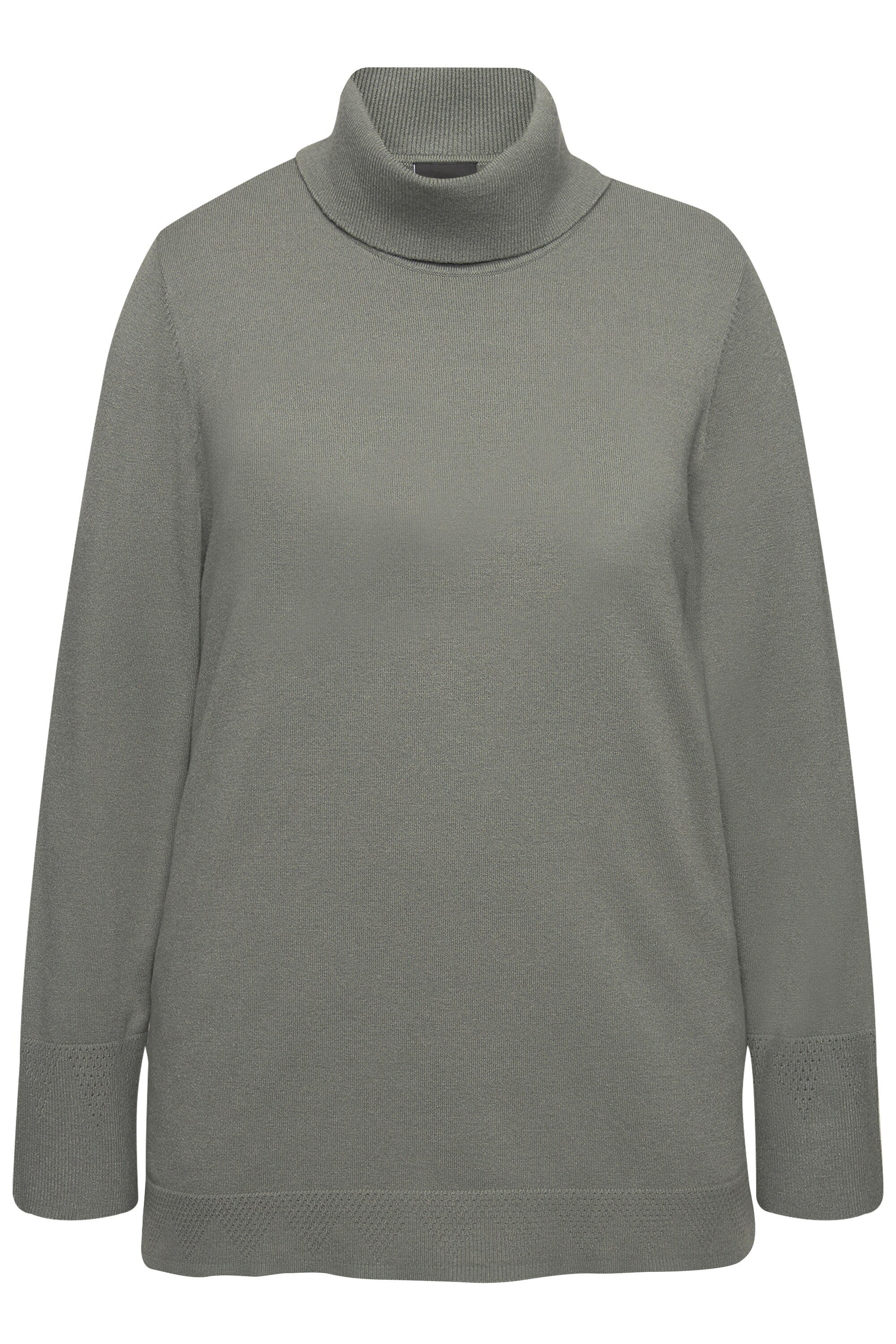 Ulla Popken Damen Rollkragenpullover – Mit Breiten Rippbündchen, Langarm, Basic