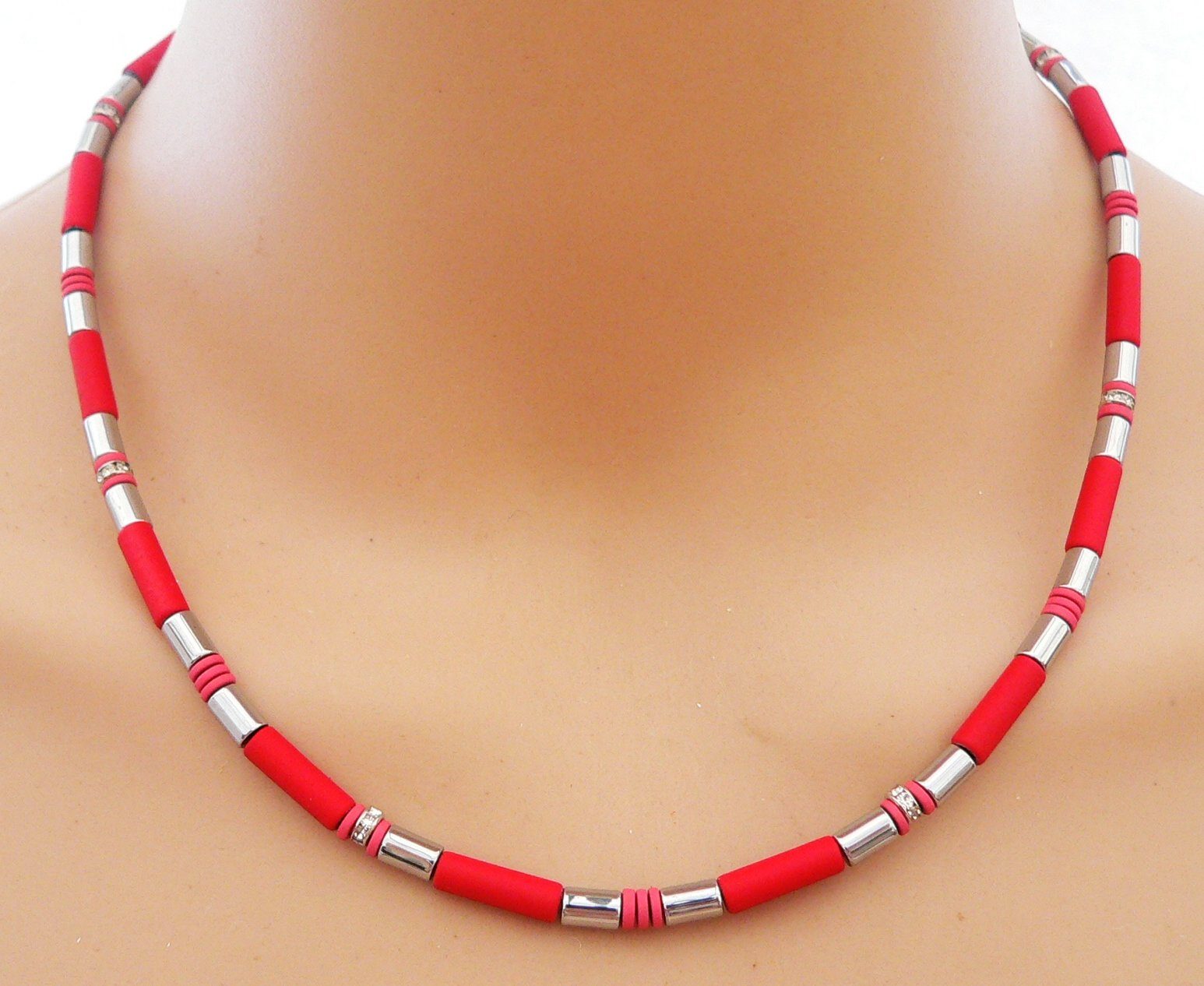 traumschmuck Kette ohne Anhänger 036a Halskette Hämatit rot hellrot matt, s günstig online kaufen