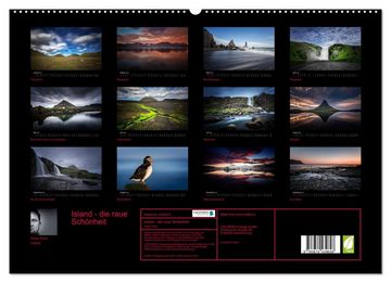 CALVENDO Wandkalender Island - die raue Schönheit (Premium, hochwertiger DIN A2 Wandkalender 2023, Kunstdruck in Hochglanz)