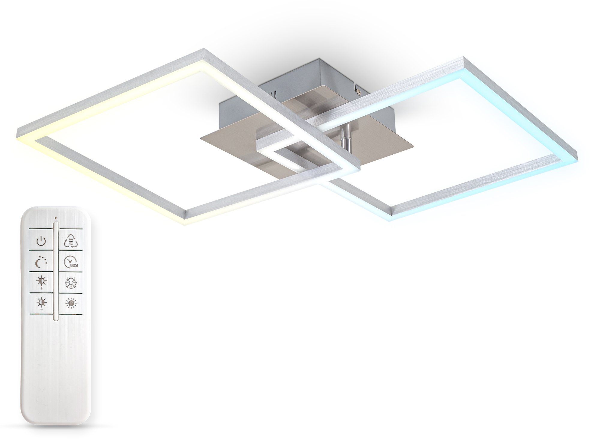 schwenkbar, Fernbedienung Deckenleuchten, B.K.Licht Timer, dimmbar, Neutralweiß, CCT fest Farbtemperatursteuerung, LED Warmweiß, Kaltweiß, integriert,