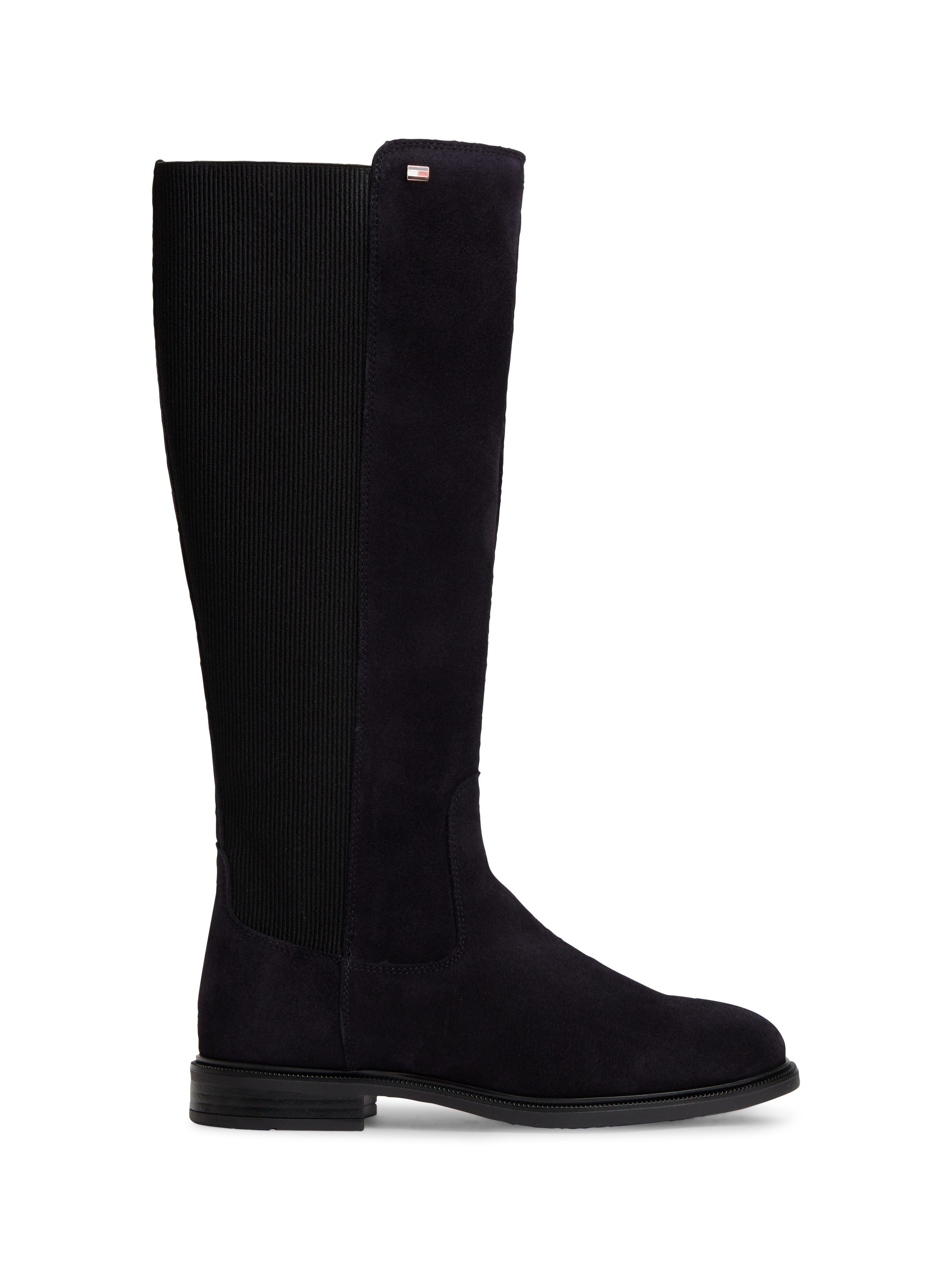 Tommy Hilfiger ENAMEL FLAG SUEDE HIGH CHELSEA Stiefel Blockabsatz, Langschaftstiefel mit Label-Flag – Bild 5 von 5