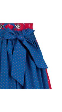 Nübler Dirndl Kinderdirndl 3-teilig Emilia in Rot-Blau von Nübler 3 teiliges Set aus Dirndl, Bluse und Schürze, Kinder Tracht im Original bayerischen Stil