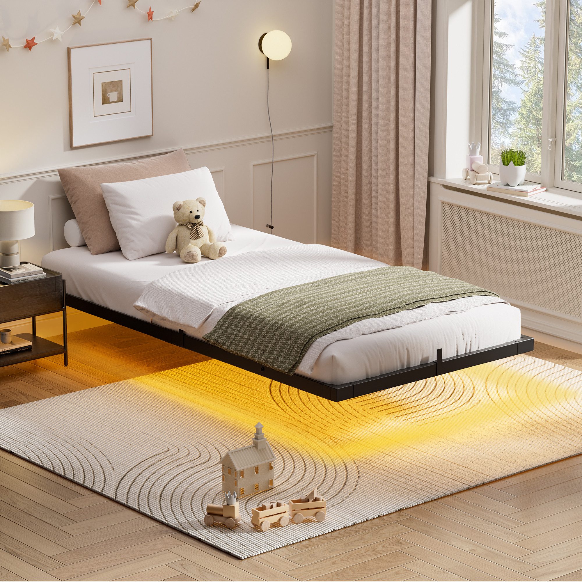 FABATO Metallbett Schwebebett, Bettgestell mit LED-Licht günstig online kaufen