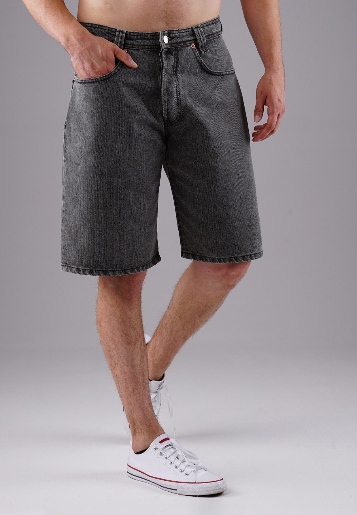 PICALDI Jeans Jeansshorts Zicco 471 TNT - Relaxed Fit Charcoal Greywashed (1-tlg) Vintage-Look