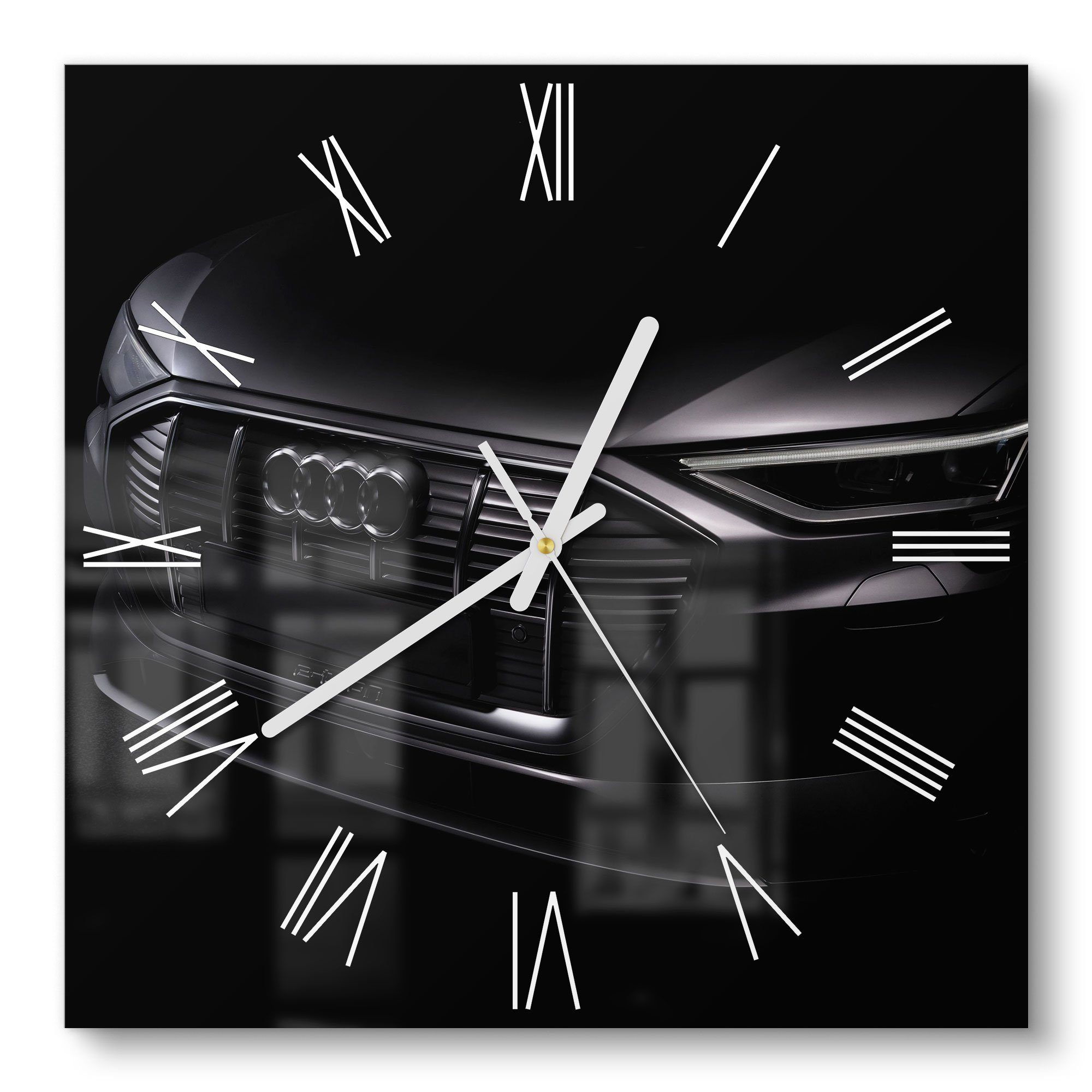 DEQORI Wanduhr 'Audi Frontalaufnahme' (Glas Glasuhr modern Wand Uhr Design günstig online kaufen