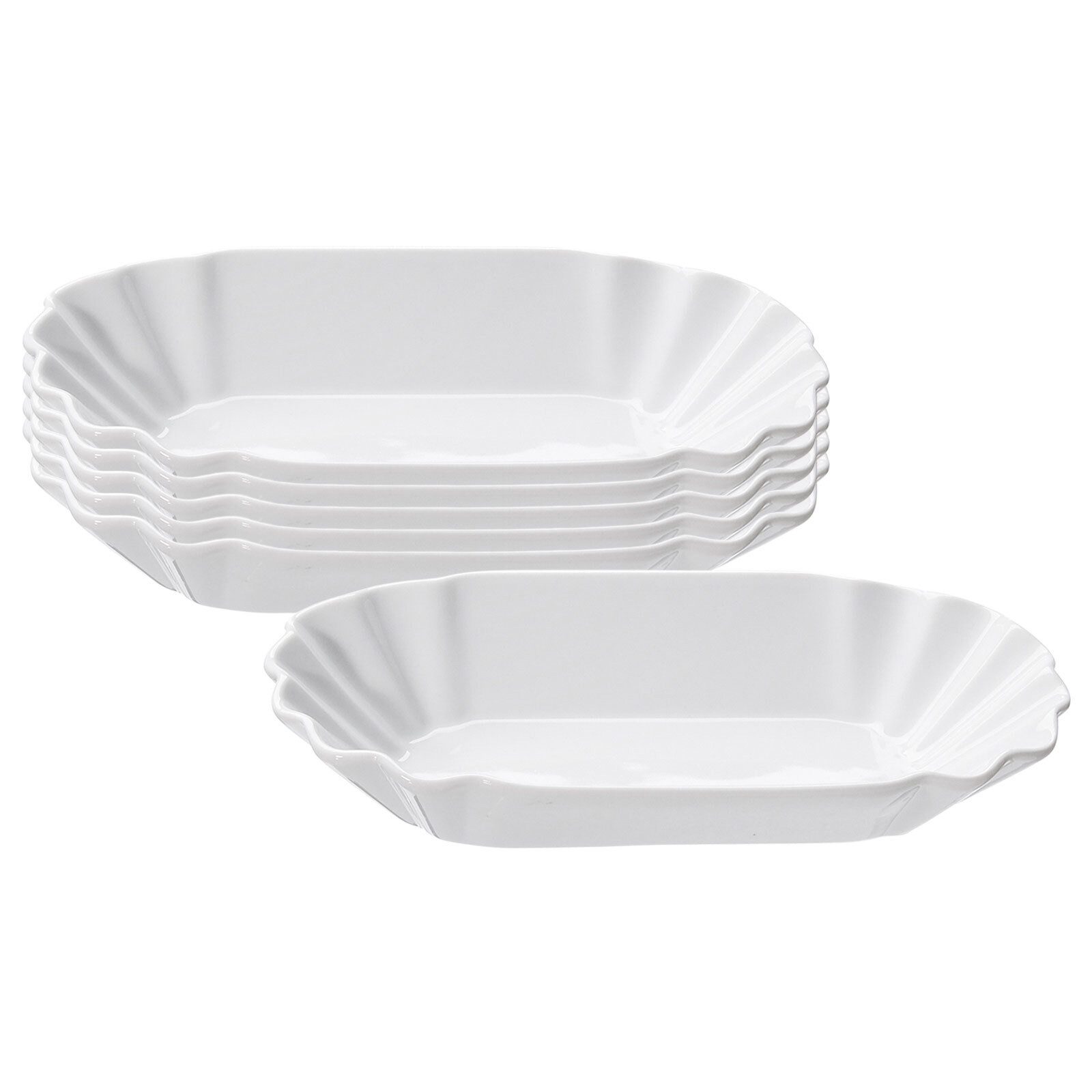 Ritzenhoff & Breker Schale Bianco Pommes-Schalen 20 x 12 cm 6er Set, Porzellan, (6x Schale, 6-tlg)