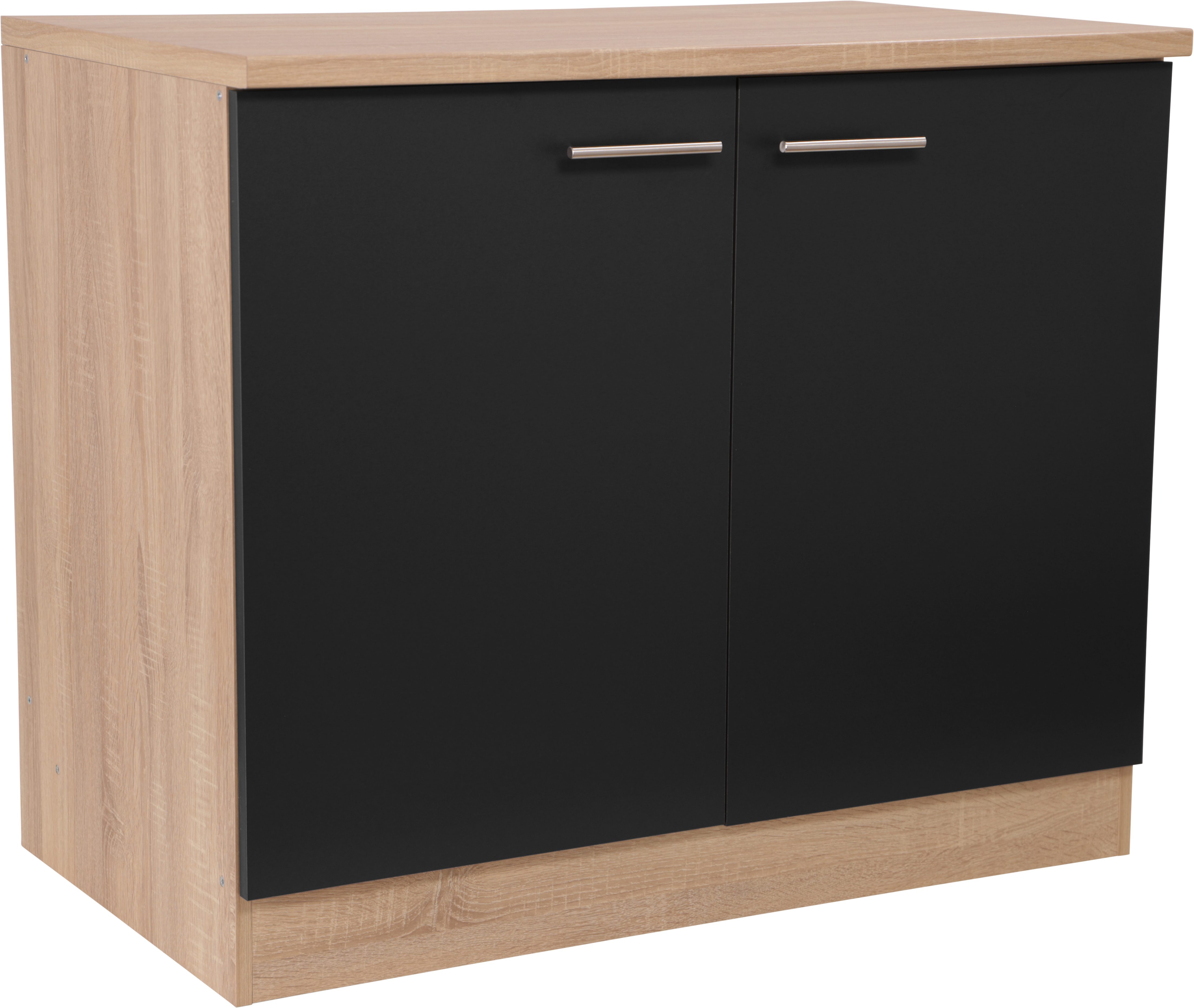 RESPEKTA Spülenschrank Merle Breite 100 cm, Soft-Close, Griffe aus Metall, 85 cm Arbeitshöhe