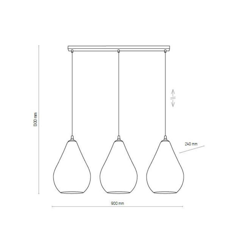 Pendelleuchte in Nein, Pius keine E27 Angabe, Hängeleuchte, Pendelleuchte Hängeleuchte, Pendellampe, 3-flammig, Graphit warmweiss, Leuchtmittel famlights enthalten: