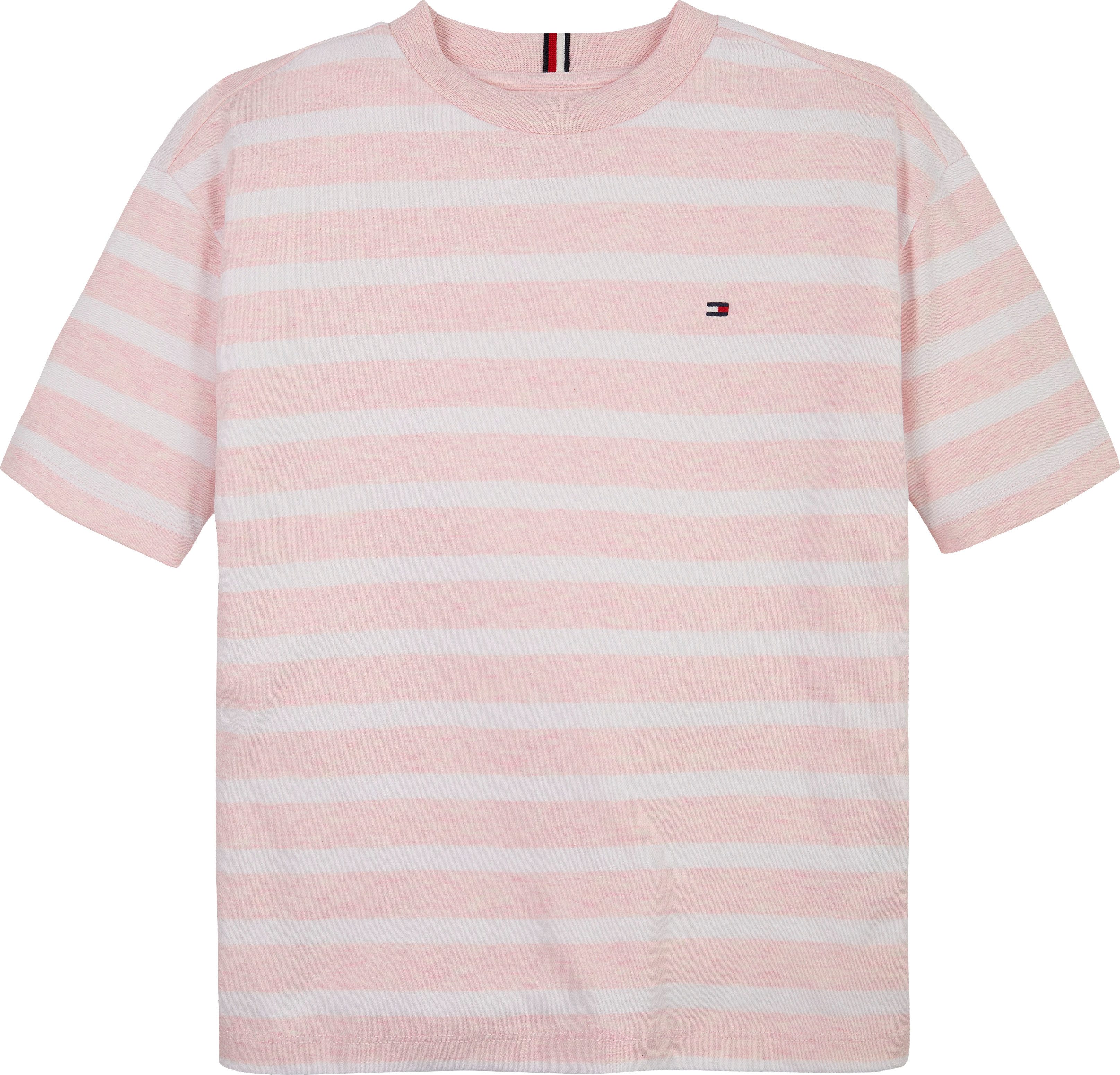 Tommy Hilfiger T-Shirt INTERLOCK STRIPE HTR T-SHIRT SS für Kinder bis 16 Jahre, mit kleinem Flag-Label – Bild 4 von 5