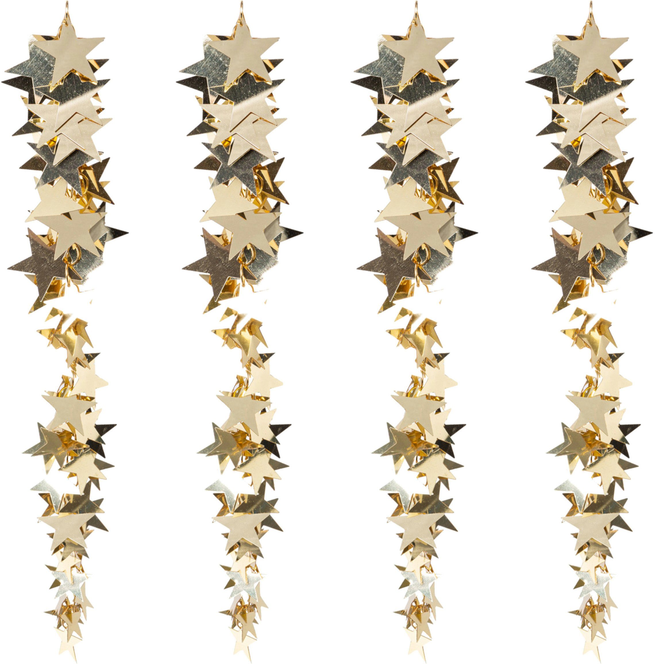 Creativ deco Baumbehang Weihnachtsdeko, Christbaumschmuck (4 St), unzählige funkelnde Sterne