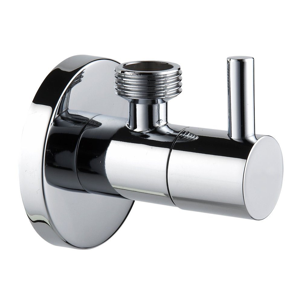 Aloni Regulierventil 13003-12, (1-tlg), Eckventil Messing Kugelhahn 1/2"x1/2" mit Rosette Chrom