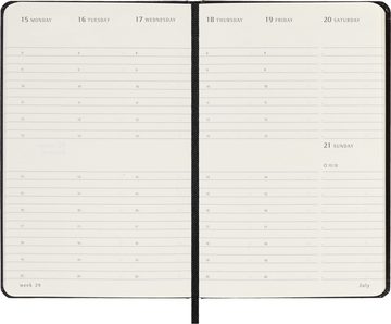 MOLESKINE Buchkalender, 12 Monate Wochenkalender 2024, A6, 1 Wo = 2 Seiten, vertikaler Einband