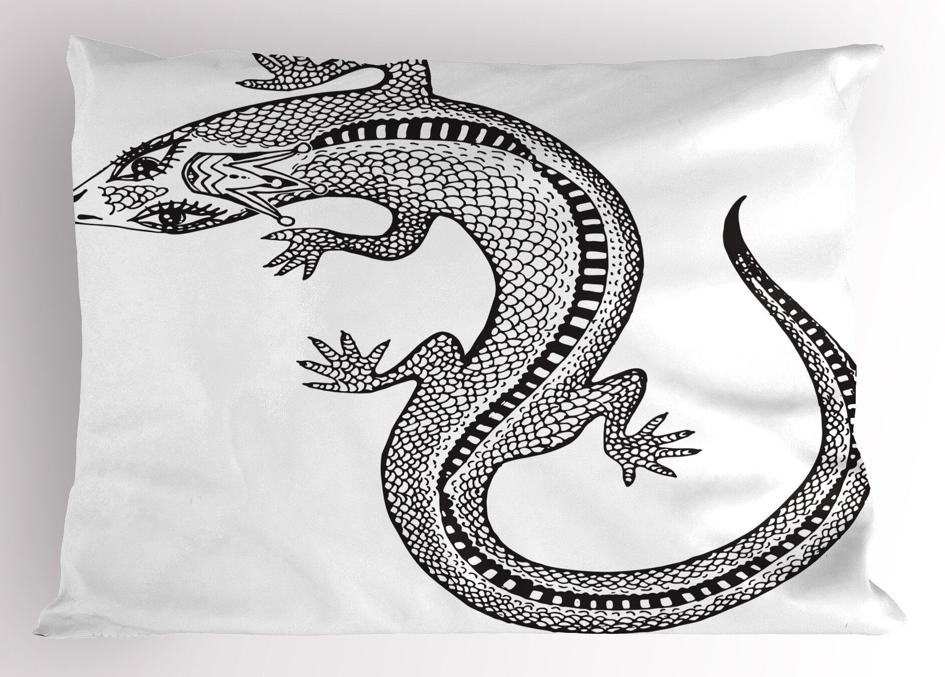 Kissenbezüge Dekorativer Standard King Size Gedruckter Kissenbezug, Abakuhaus (1 Stück), Salamander Detaillierte Lizard Crown