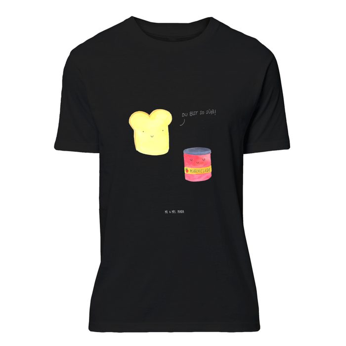 Mr. & Mrs. Panda T-Shirt Toast & Marmelade - Schwarz - Geschenk Tiere Toastbrot Brot T-Shirt Sprüche gute Laune Damen Küche Deko süße Tiermotive Motiv unisex weiß (1-tlg)