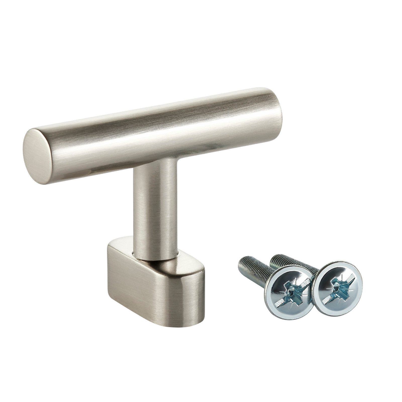 SO-TECH® Möbelgriff Möbelknopf T-BAR BA 16 mm, inkl. Schrauben (1-St), Edelstahloptik von SCHÜCO ALU COMPETENCE