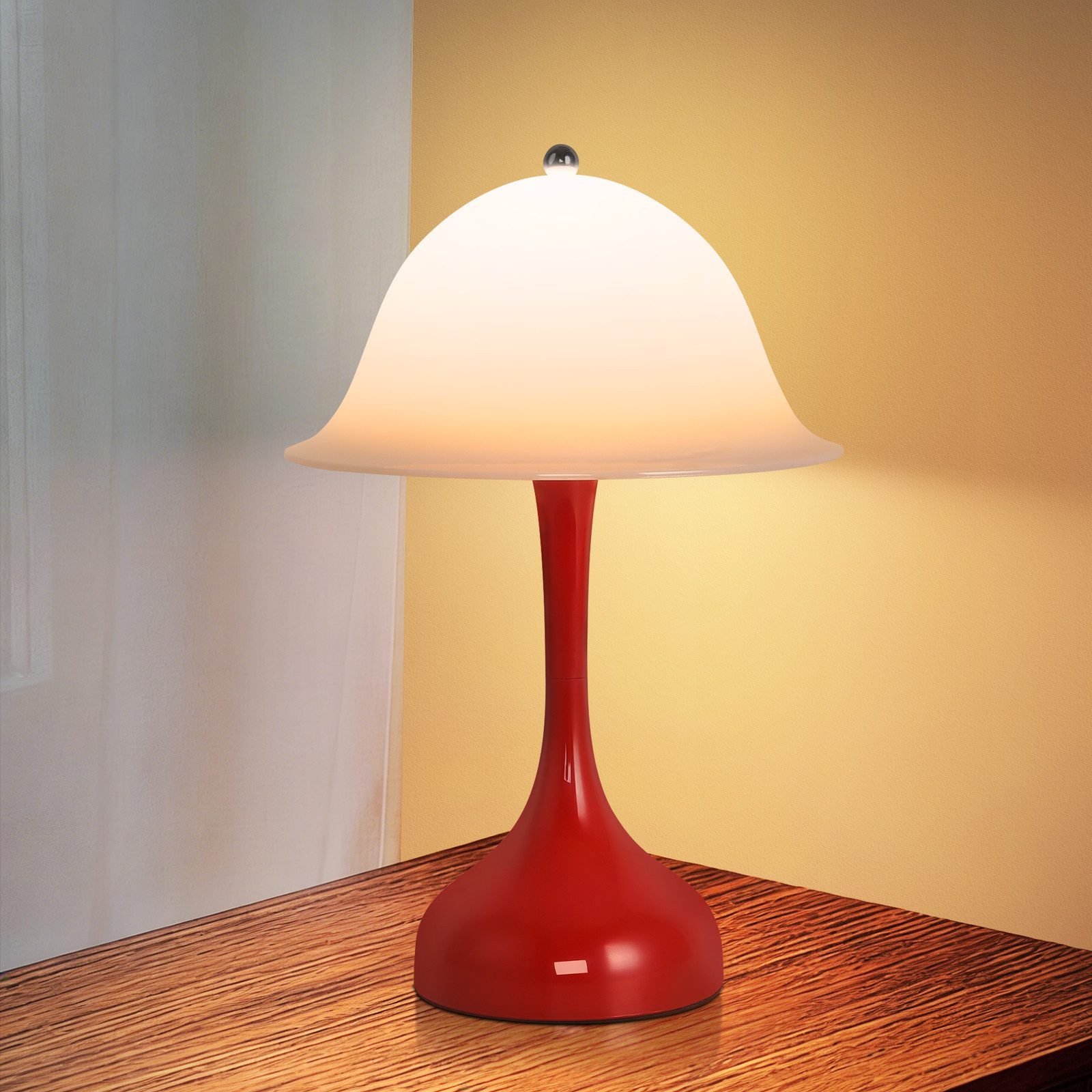 ZMH LED Tischleuchte Akku Tischlampe Aufladbar Touch Dimmbar Schlafzimmerlampe, USB-Ladefunktion, LED fest integriert, 2000K-6500k, Kabellose Nachttischleuchte Tragbare Lampe für Wohnzimmer