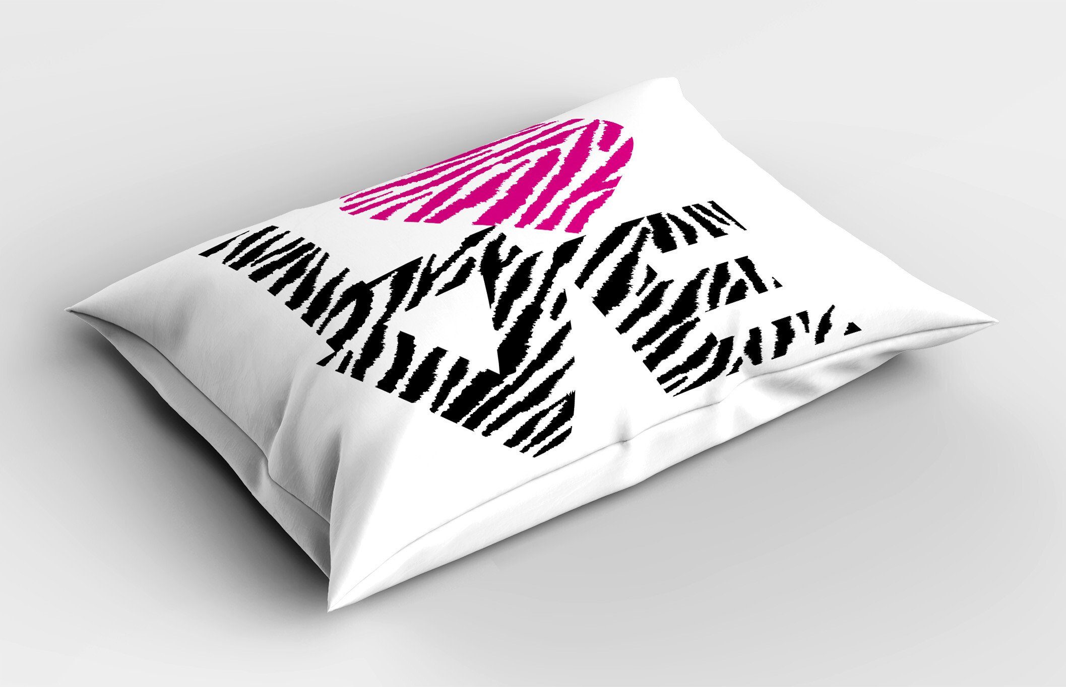 Kissenbezüge Dekorativer Standard Size Gedruckter Kopfkissenbezug, Abakuhaus (1 Stück), Liebe Zebra Motive der Beschriftung Kunst