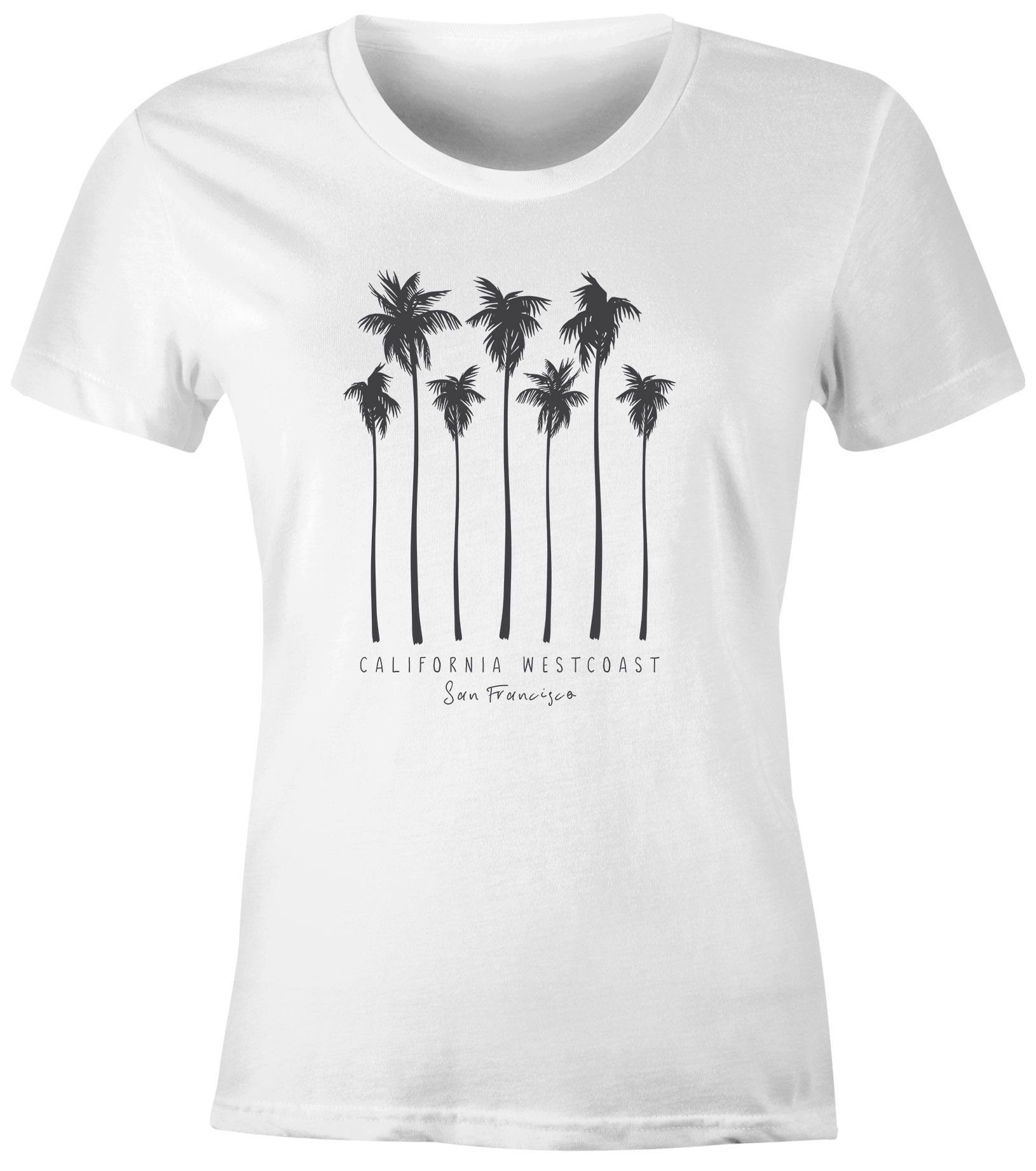 Neverless Print-Shirt »Damen T-Shirt Palmen California Westcoast Palms  Summer Slim Fit Neverless®« mit Print
