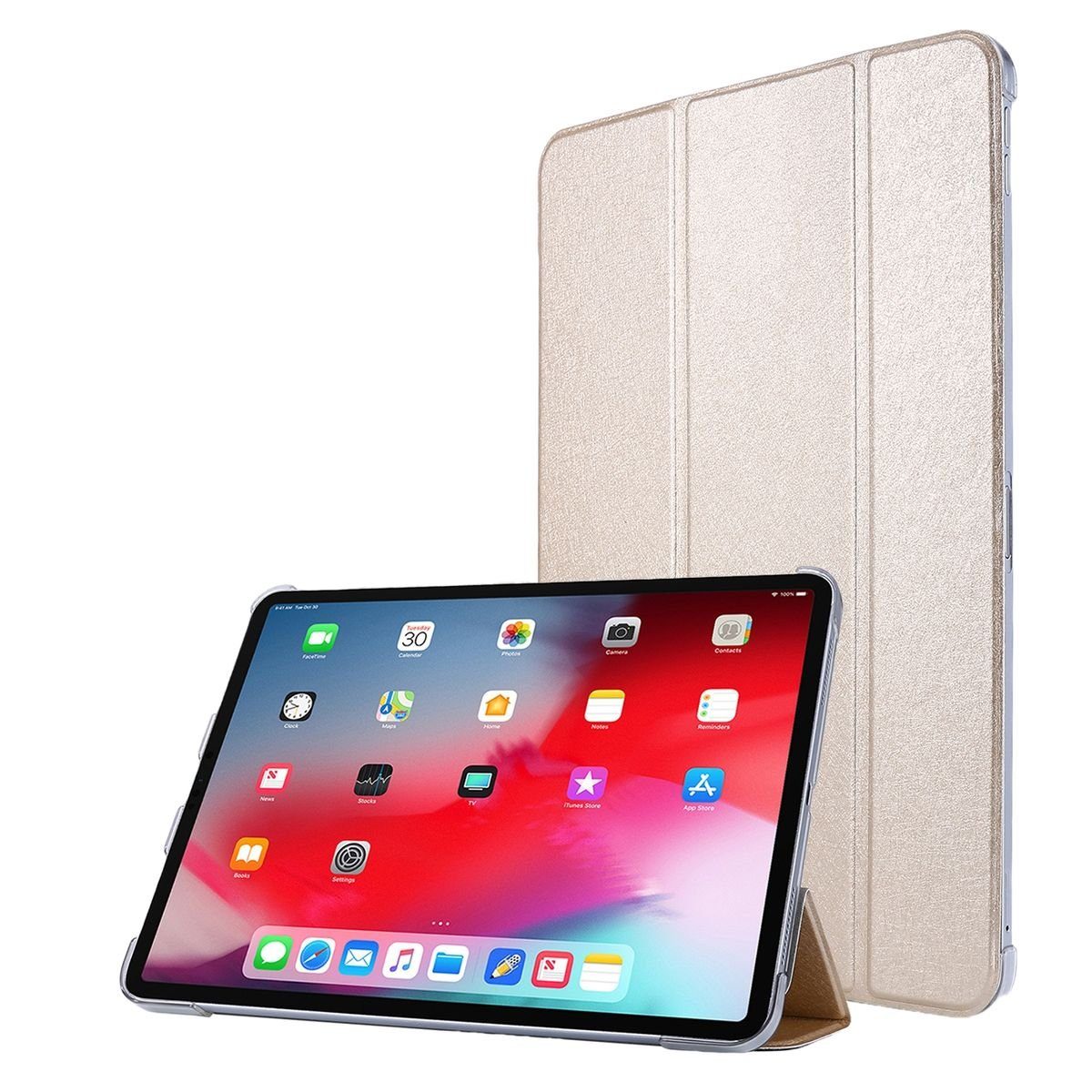 Wigento Tablet-Hülle 3folt Wake UP Smart Cover Schutz Tasche Etuis Hülle Case für Apple iPad Air 2020 4. Gen / iPad Pro 11.0 Zoll 2018