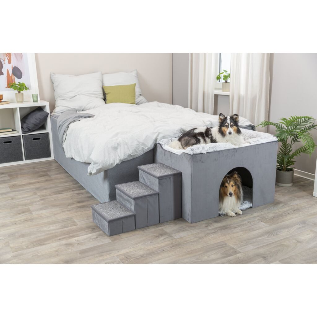 TRIXIE Tierhöhle Höhle Harvey mit Treppe - grau/weiß-schwarz - 154 × 60 × 60 cm