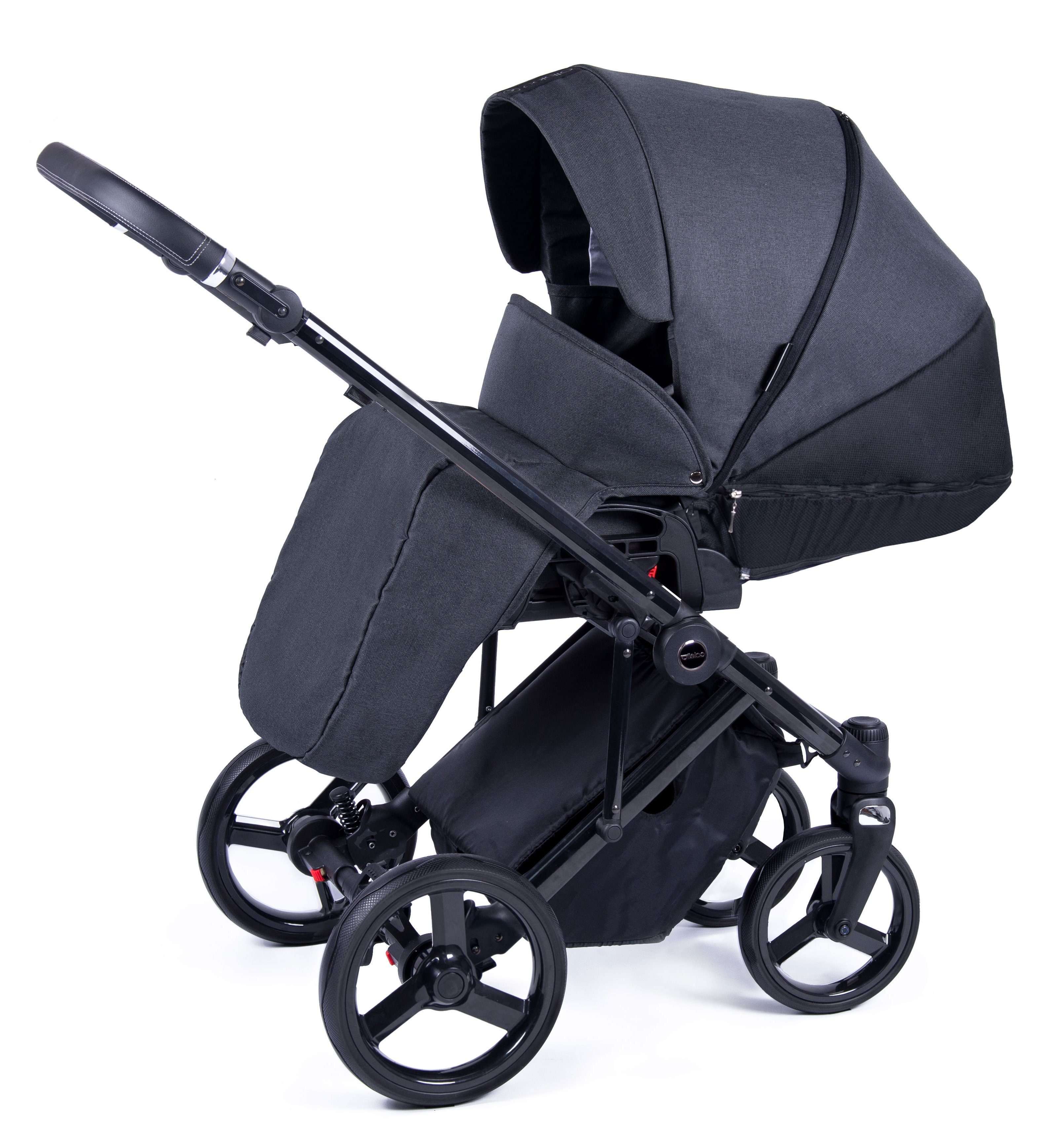 babies-on-wheels - schwarz 24 3 in - Grafit 15 Fado in Kinderwagen-Set Kombi-Kinderwagen 1 = Teile Designs Gestell