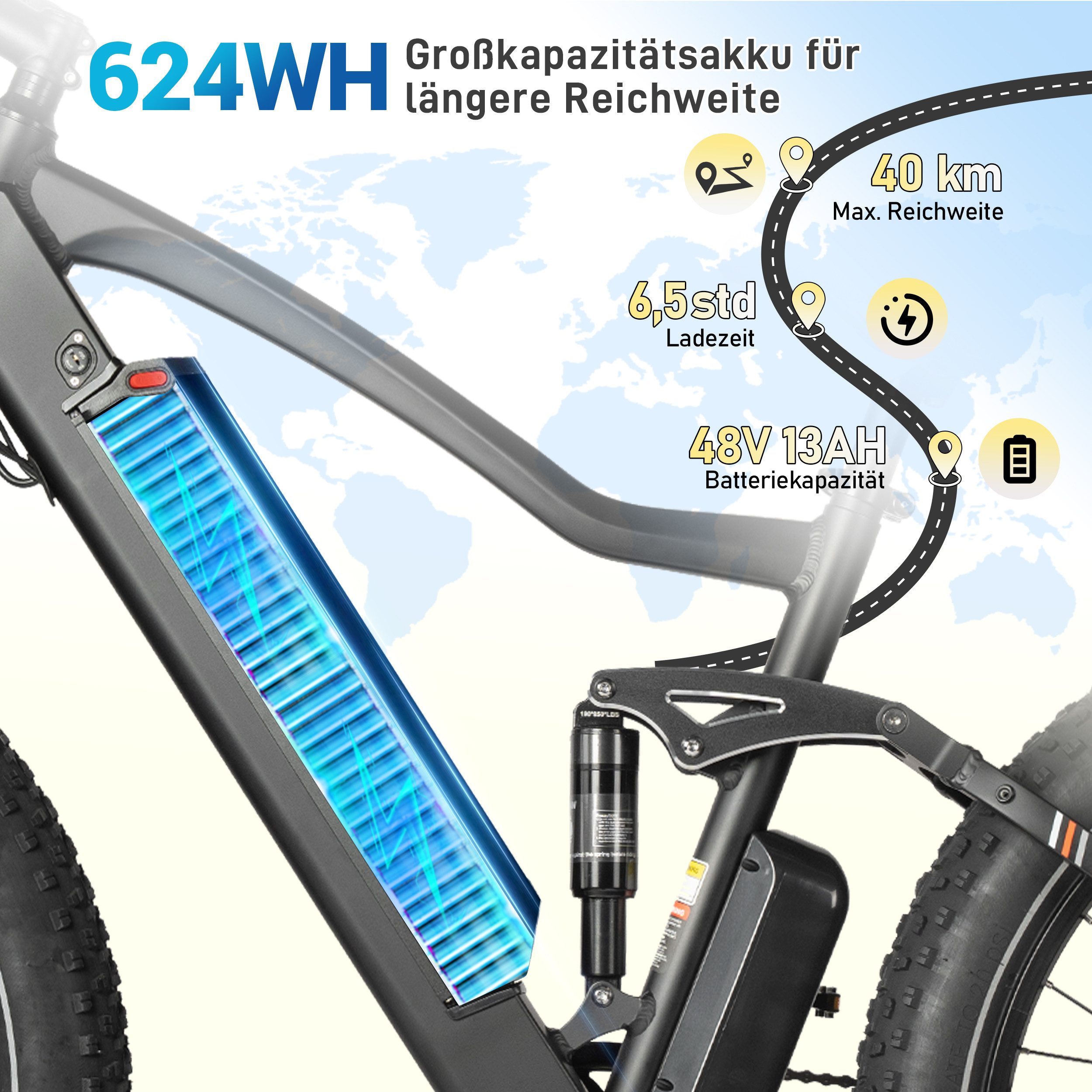 Vankel E-Bike Cityrad MX1 E-Fahrrad 624WH Pedelec, 48V 13 AH 100 km Reichweite, Kettenschaltung, Heckmotor, 624 Wh, Cityrad 7 Gang Shimano,Scheibenbremsen Scheibenbremse, Kettenschaltung