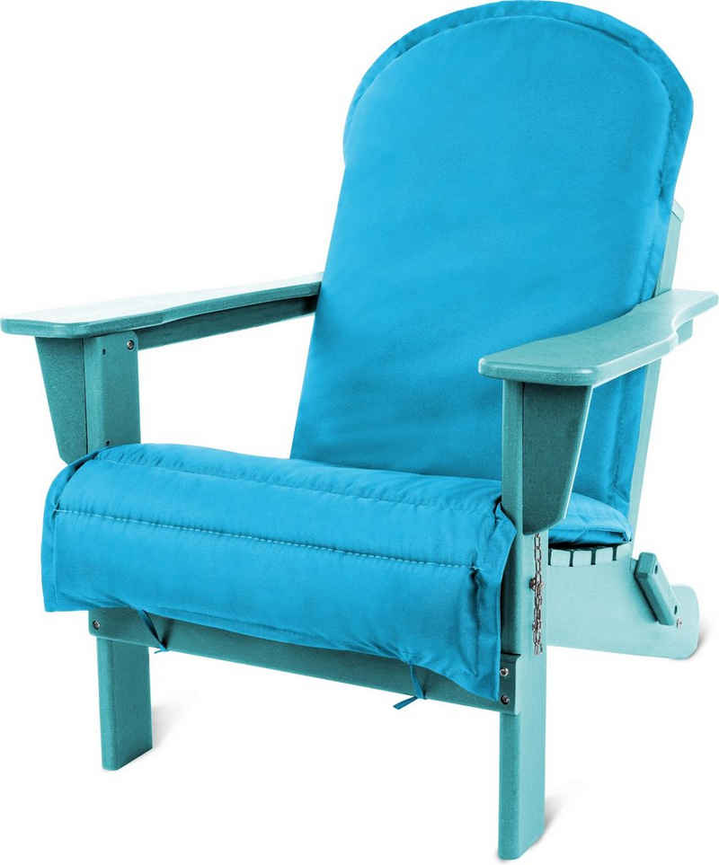 Aspero Gartenstuhl Gartenstuhl Adirondack mit Auflage, gemütlicher und stabiler Outdoor Stuhl