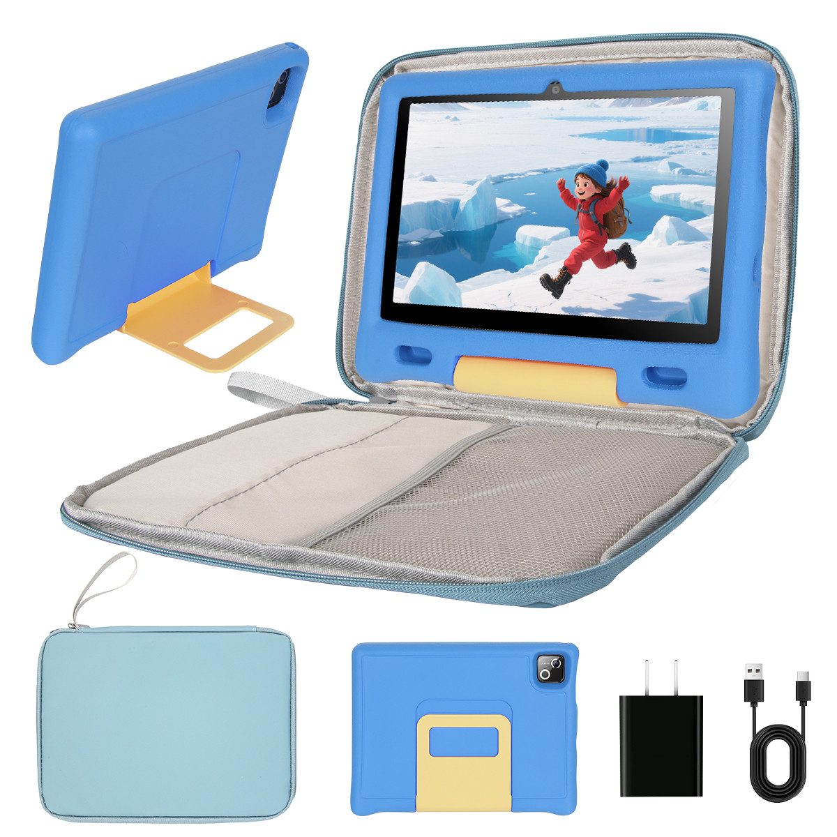 Happybe 10 Zoll Android 14 Octa Core 16 GB + 128 GB + 1 GB TF 5000 mAh Wi-FI 6 Tablet (128 GB)